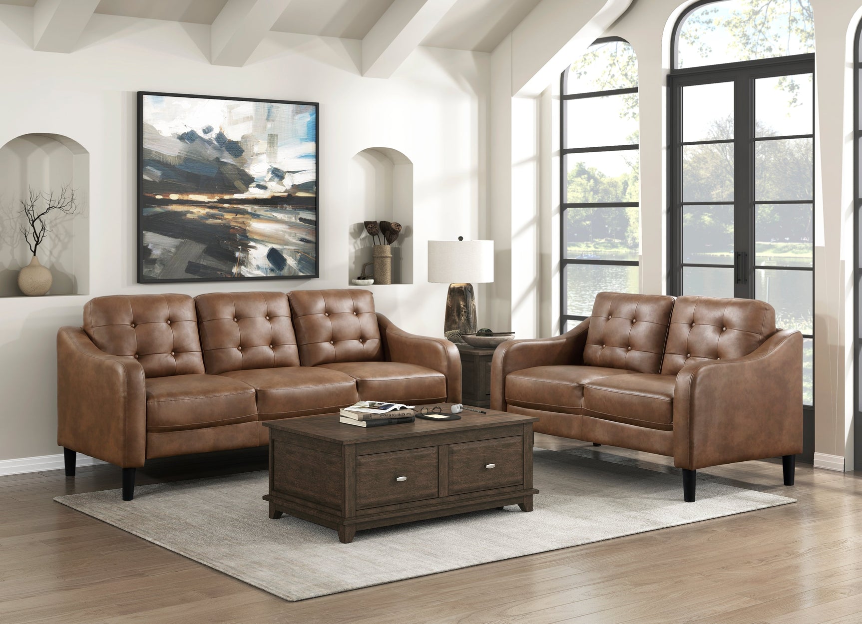 Mallory Brown Loveseat - Ornate Home
