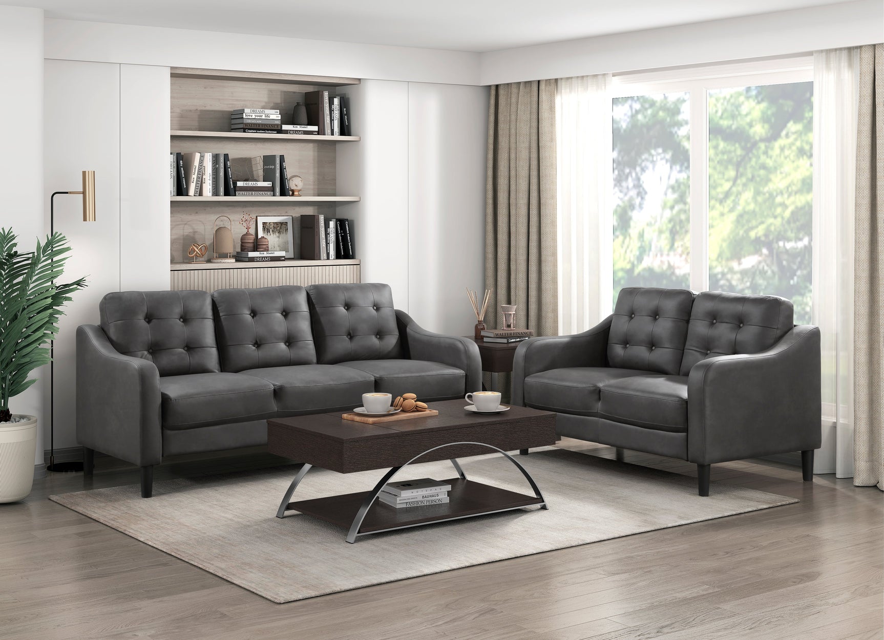 Mallory Gray Loveseat - Ornate Home