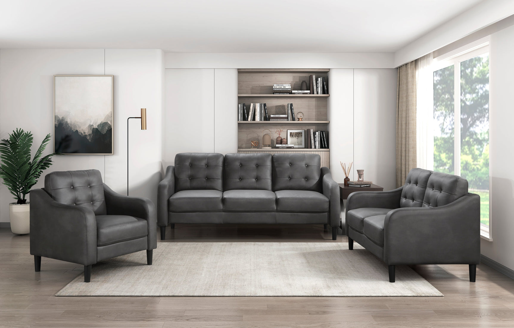 Mallory Gray Loveseat - Ornate Home