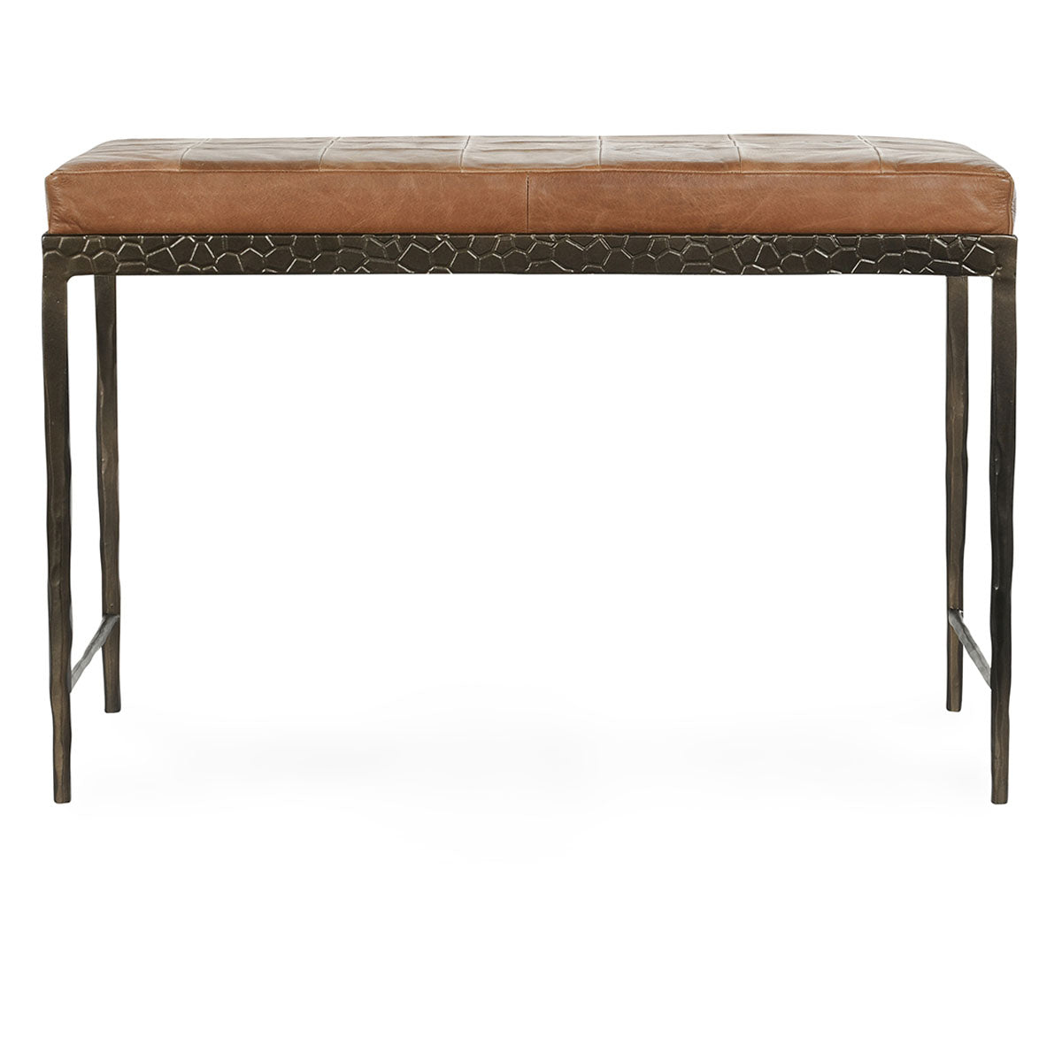 Malo Chestnut Brown Leather Bench - Ornate Home