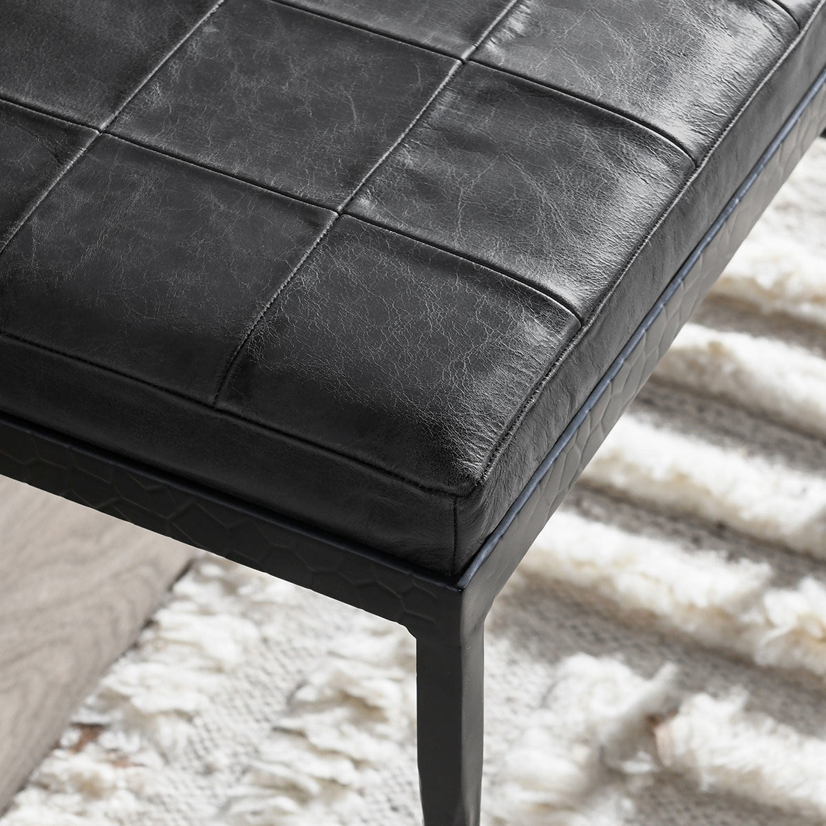 Malo Onyx Black Accent Bench - Ornate Home