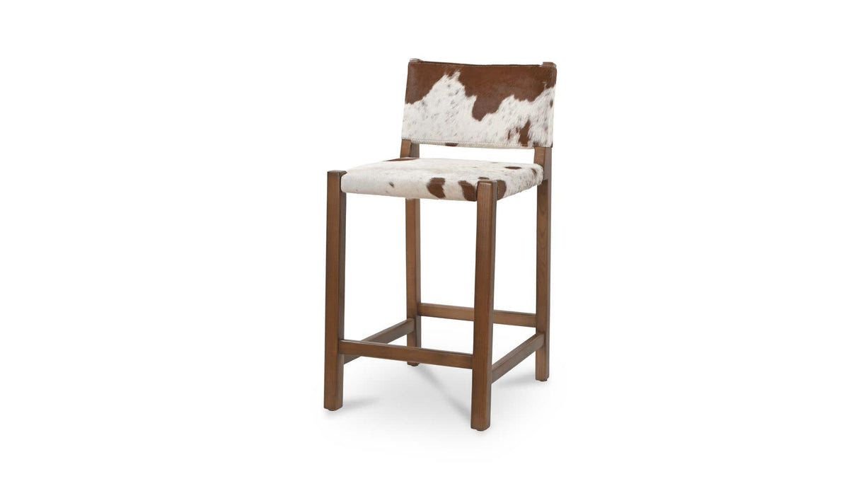 Malone Speckled Hair On Hide Counter Stool - Ornate Home