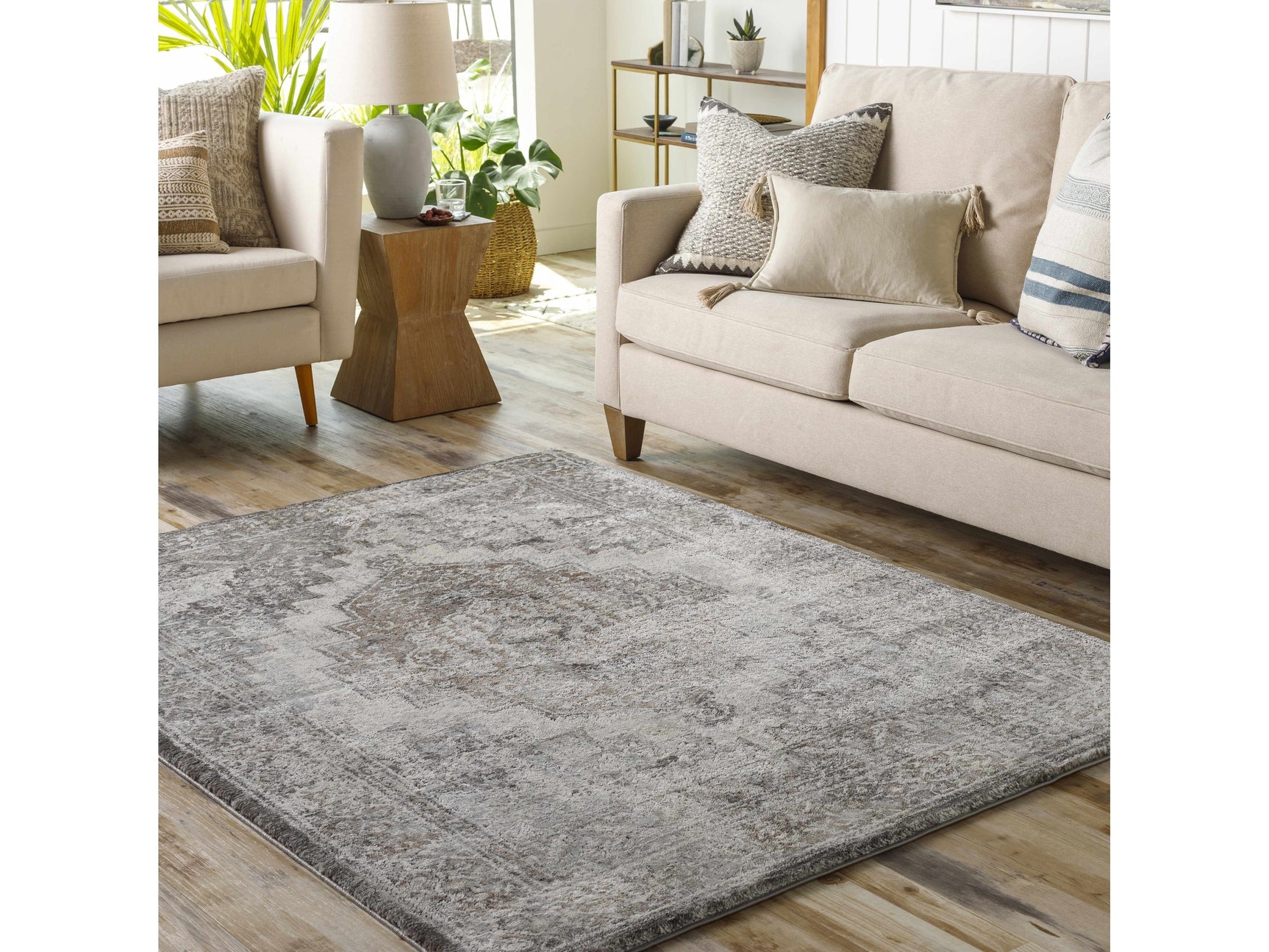 Manaring Charcoal Luxe Thick Area Rug - Ornate Home