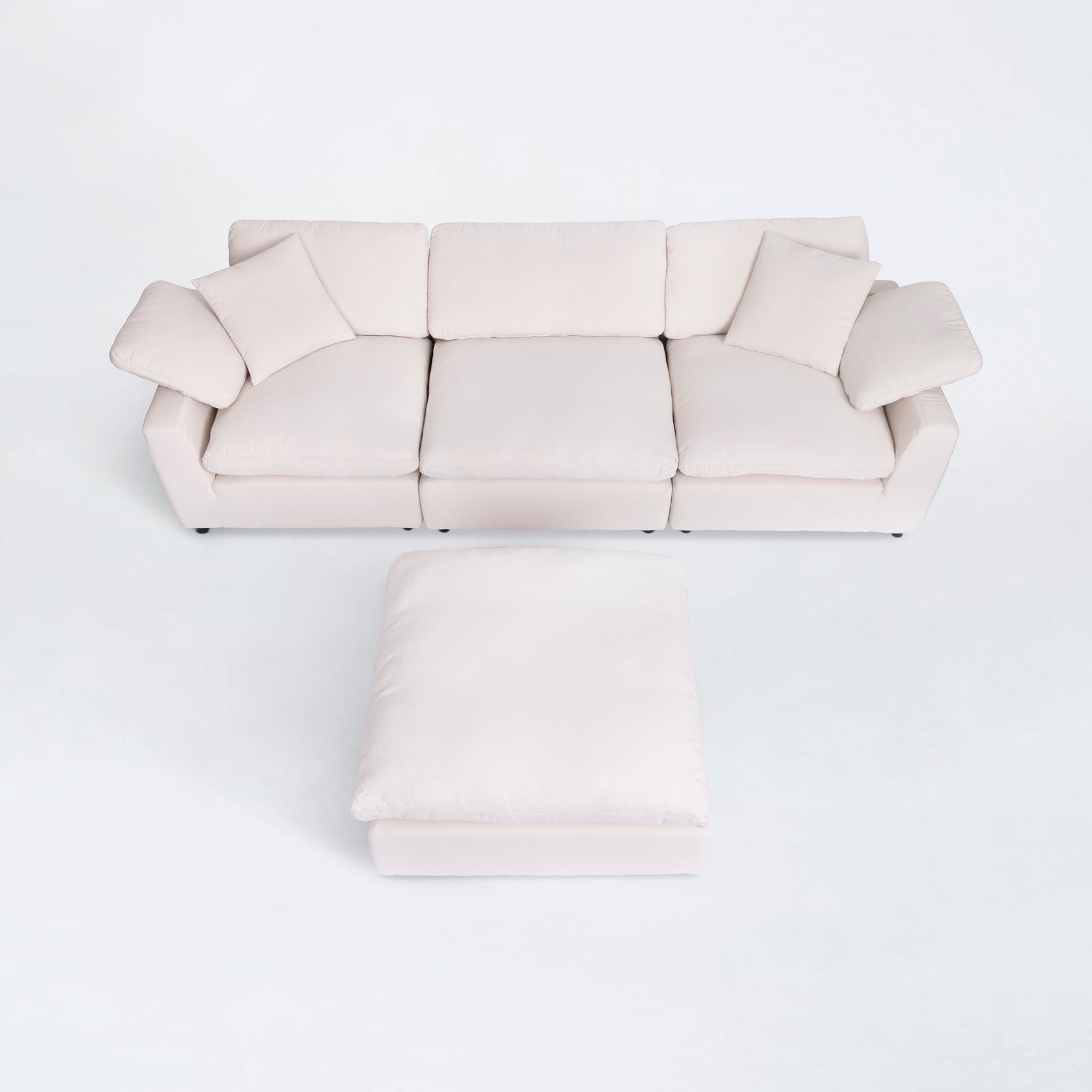 Manhattan Sand Linen Modular Sectional / 4pc - Cloud II - Ornate Home