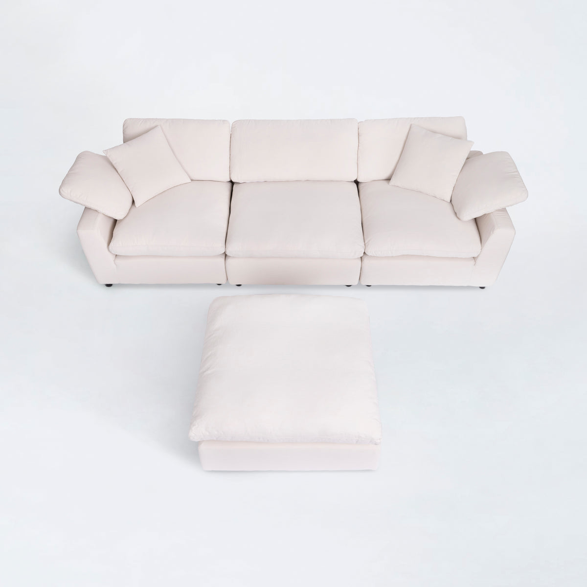 Manhattan Sand Linen Modular Sectional / 4pc - Cloud II - Ornate Home
