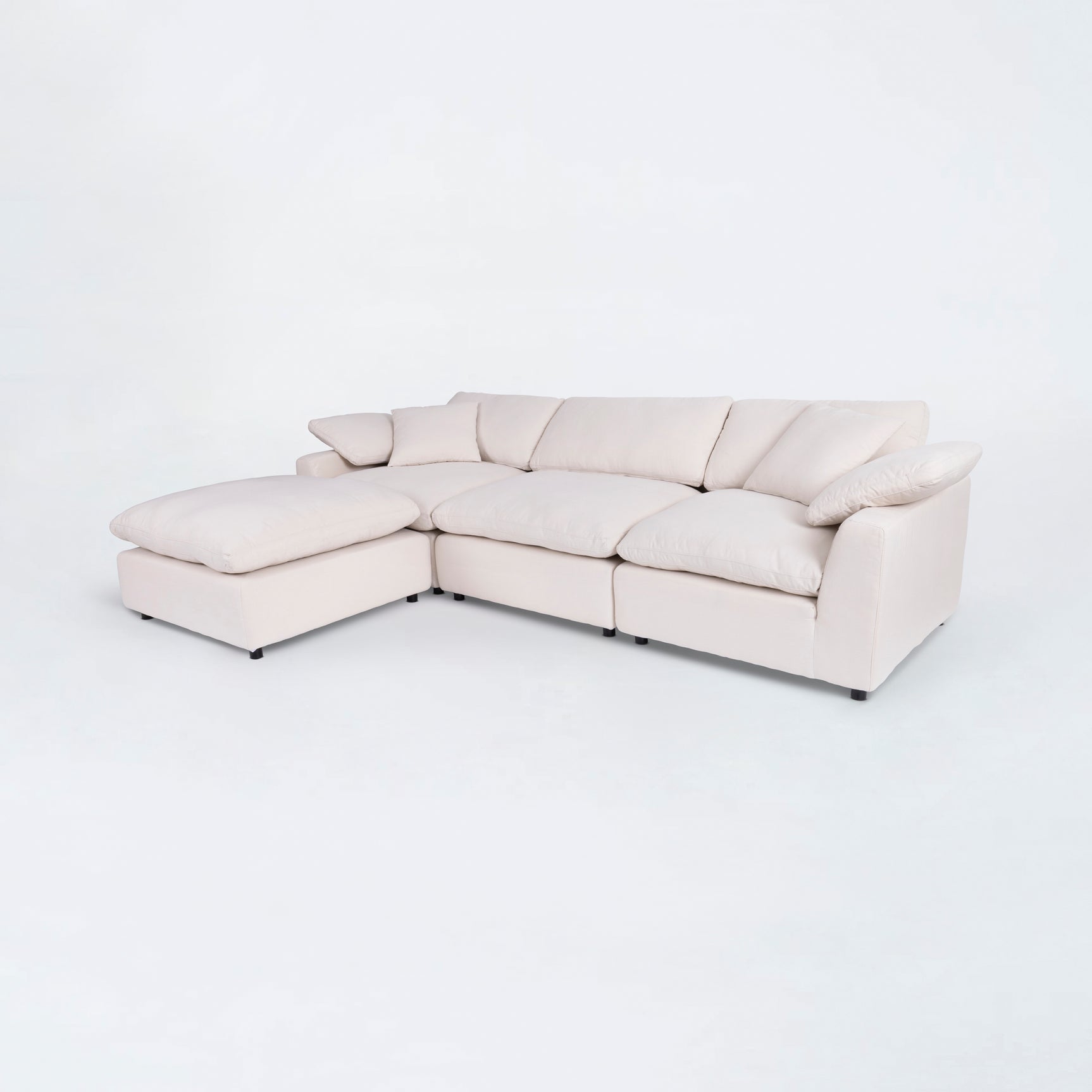 Manhattan Sand Linen Modular Sectional / 4pc - Cloud II - Ornate Home
