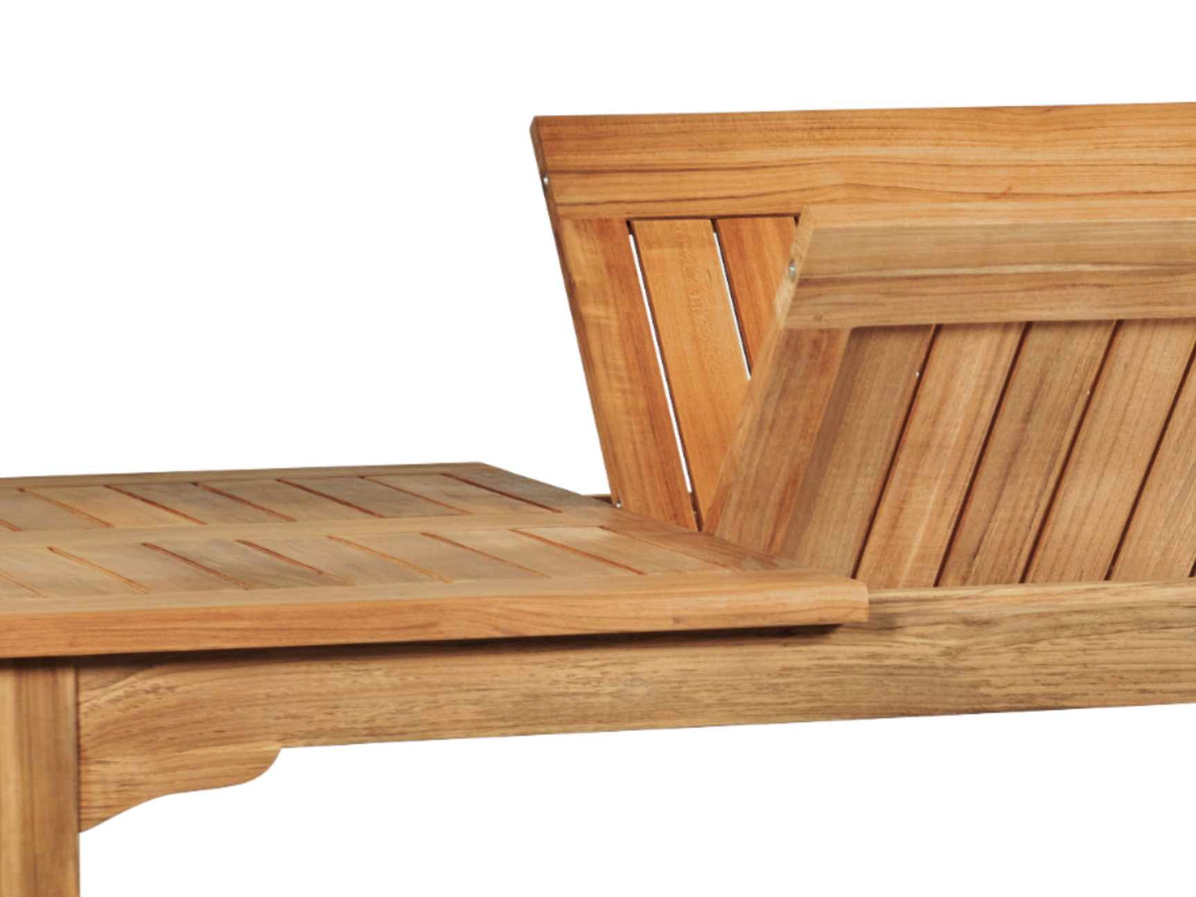 Manorhouse Rectangular Teak Outdoor Dining Table with Built-In Extension and Umbrella Hole - Ornate Home