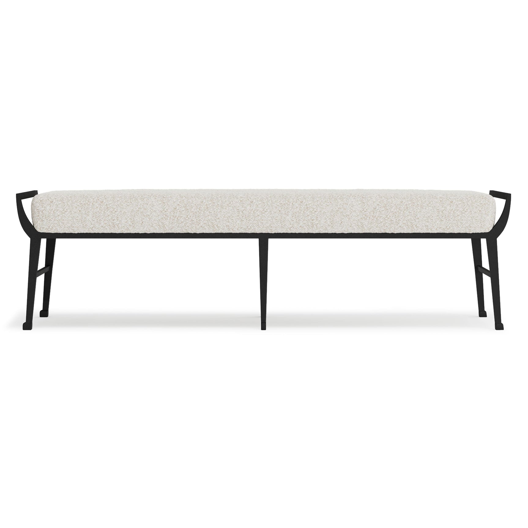 Mansfield White/Cream/Black Fabric Bench - Ornate Home