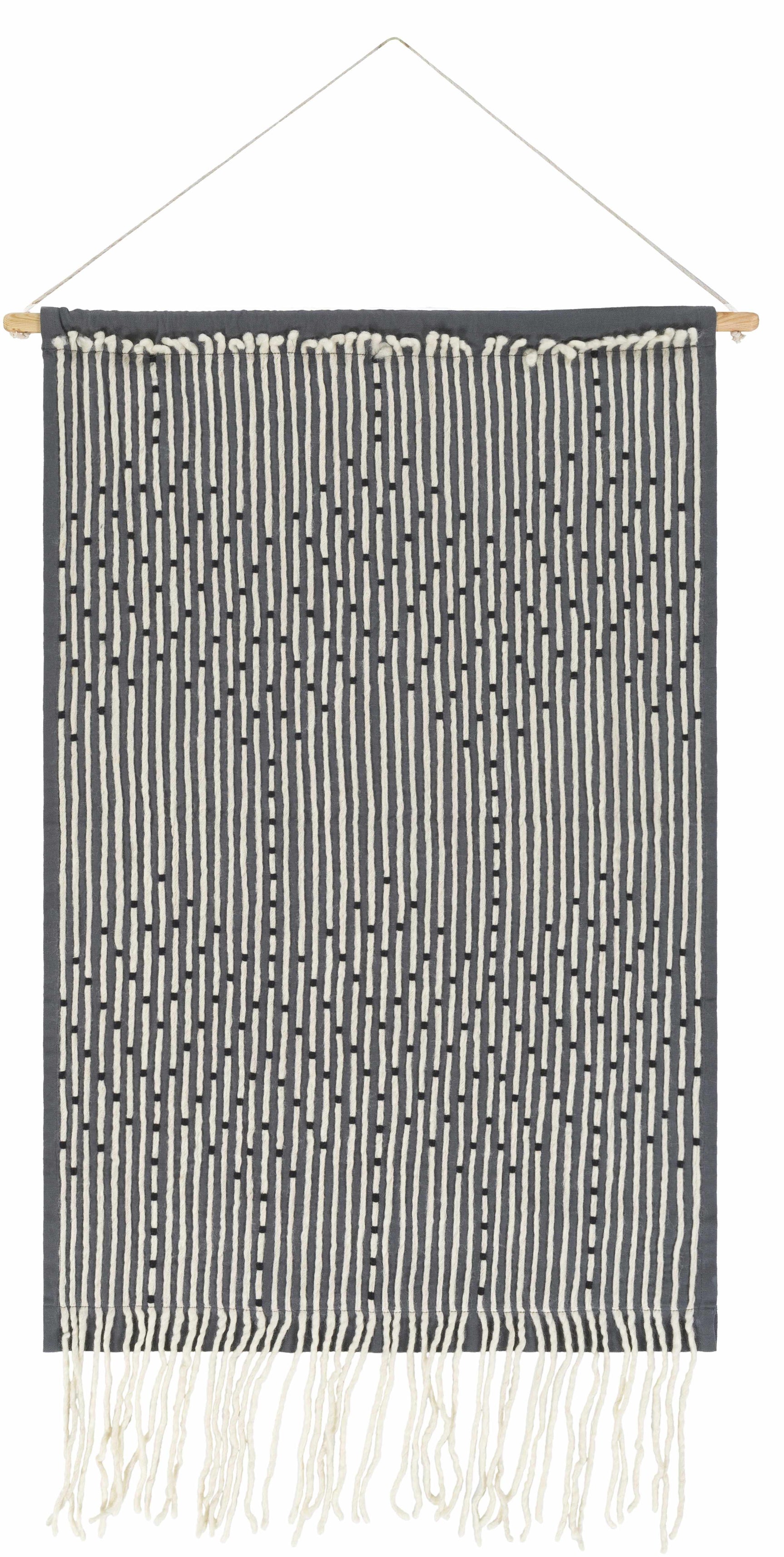 Mansura Gray and White Patterned Wall Hanging - Ornate Home