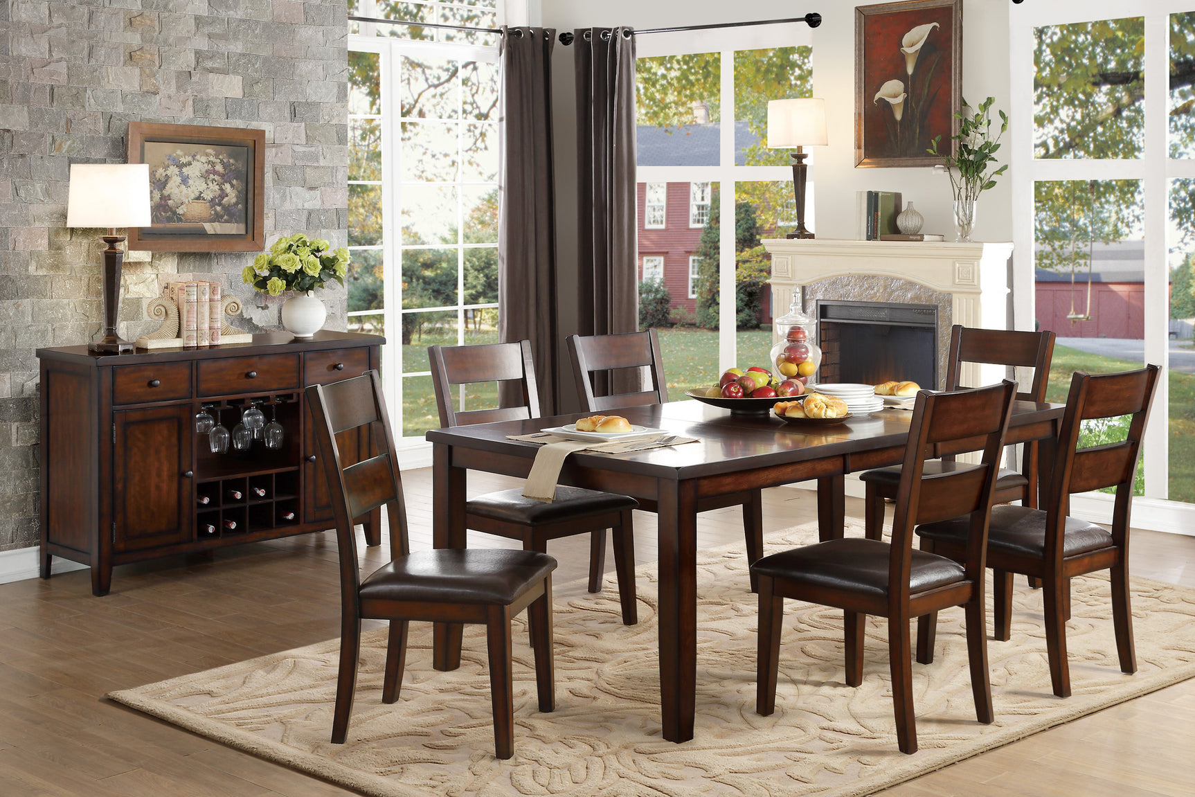 Mantello Cherry Dining Table w/ 18" Extension Leaf - Ornate Home