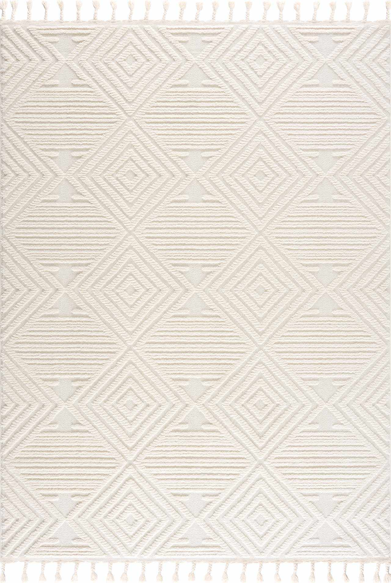 Manyas 3D Bone Area Rug with Tassels - Clearance - Ornate Home