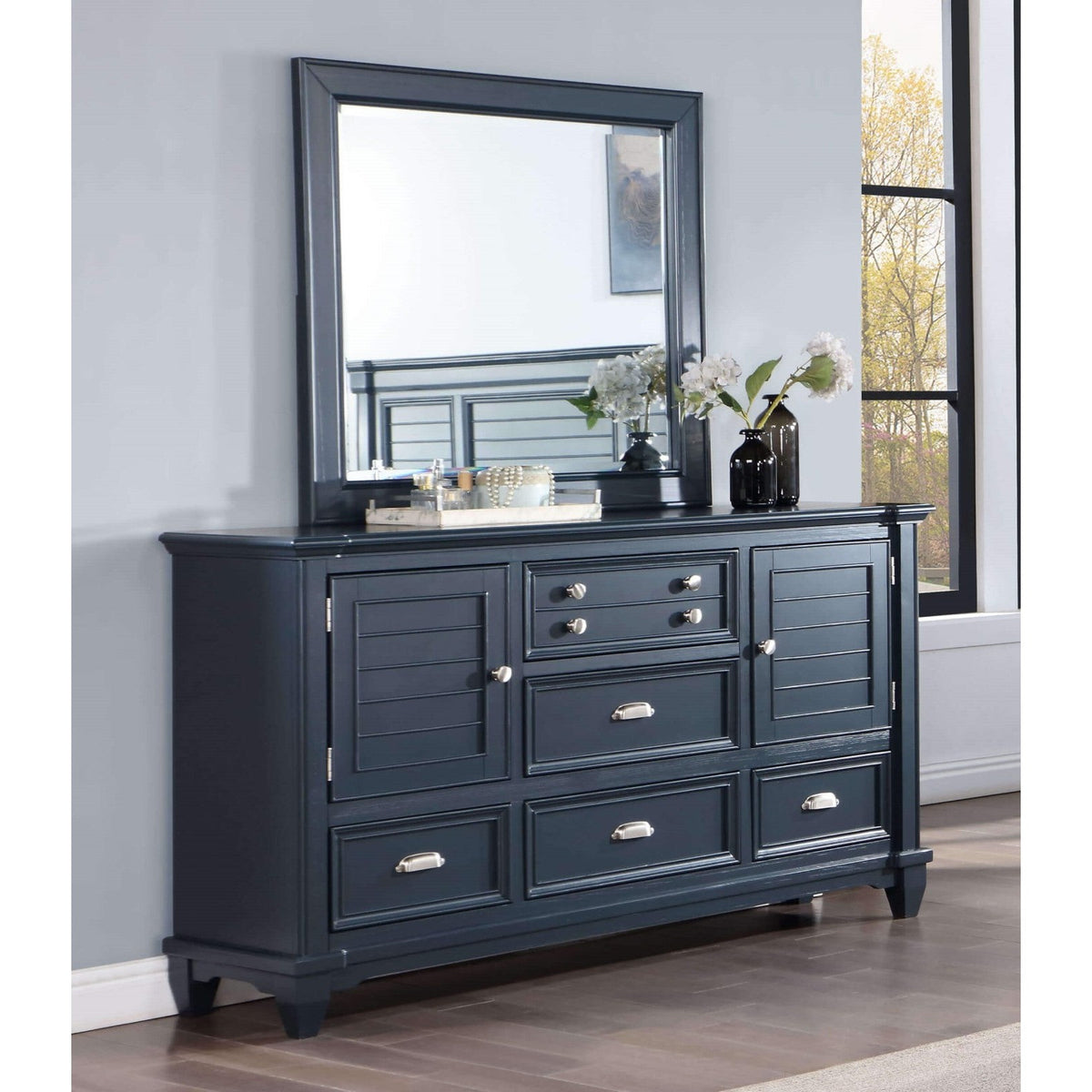 Furniture of America Manzanillo Slate Blue Dresser