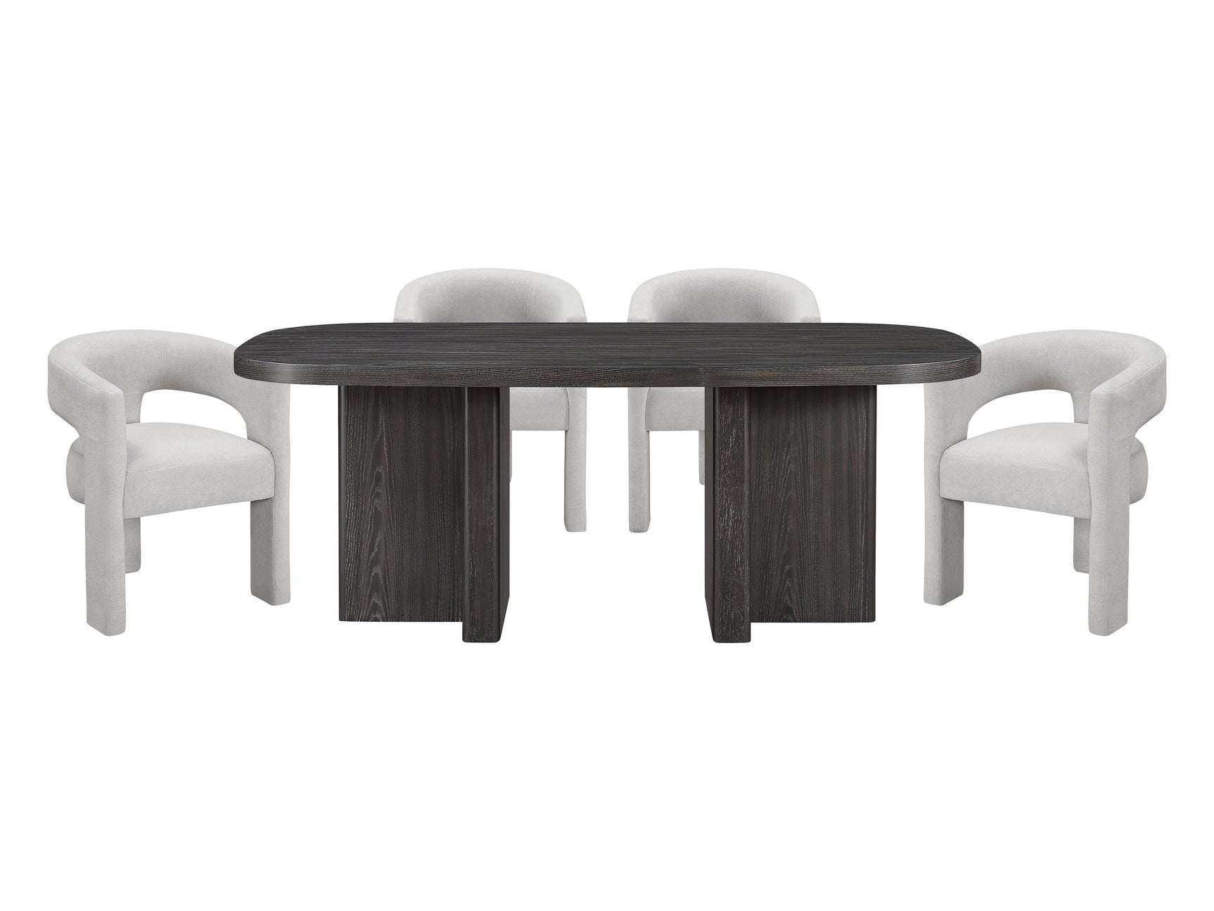 Marais Ebony/Light Gray 5-Piece Dining Table Set - Ornate Home