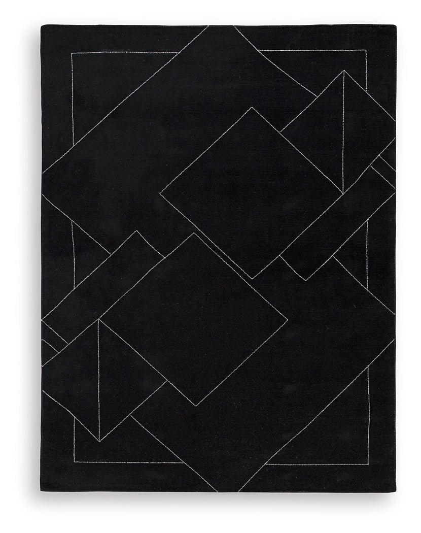 Marav Black/White Large Rug - Ornate Home