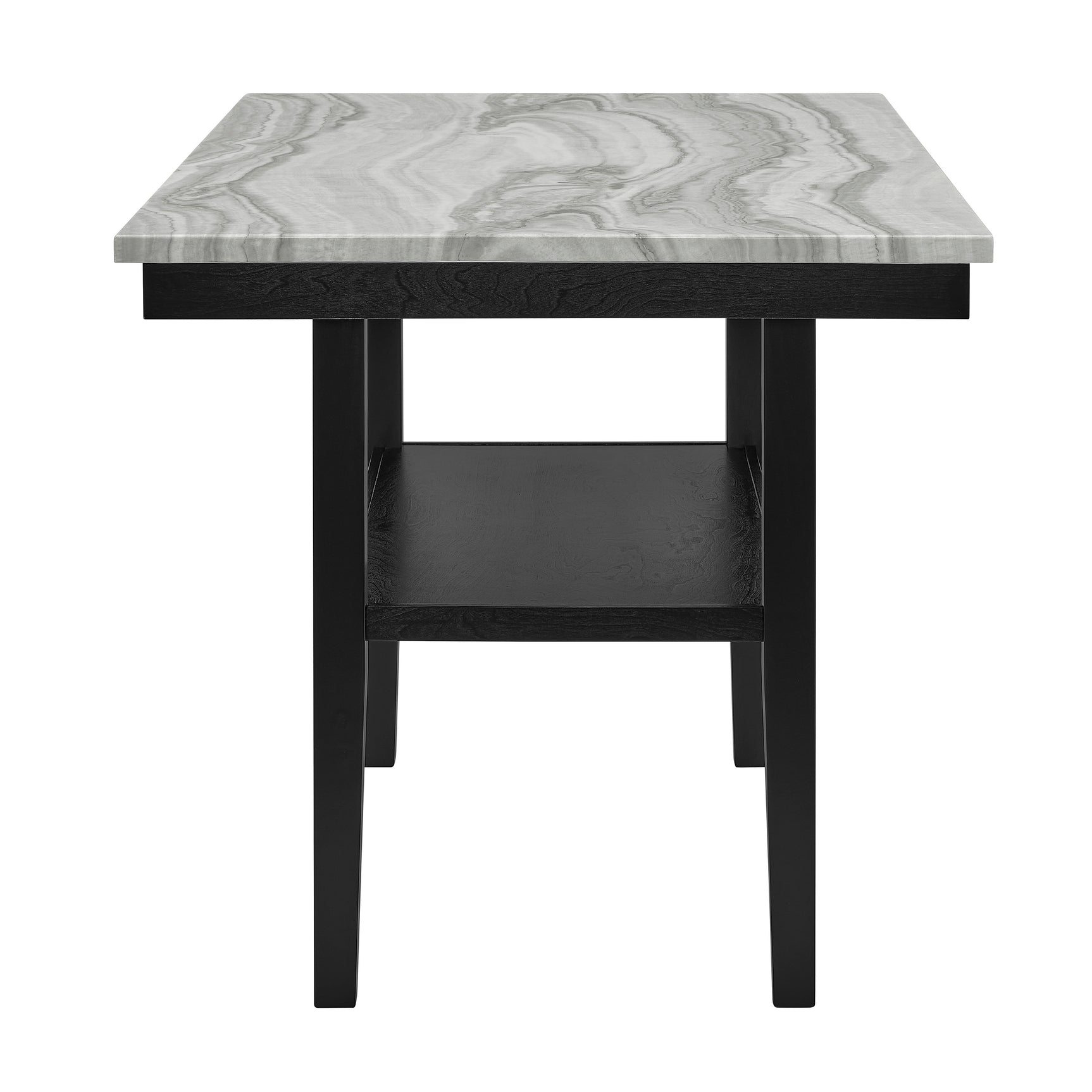 Marbel Dove/Black 5-Piece Faux Marble Counter Height Set - Ornate Home