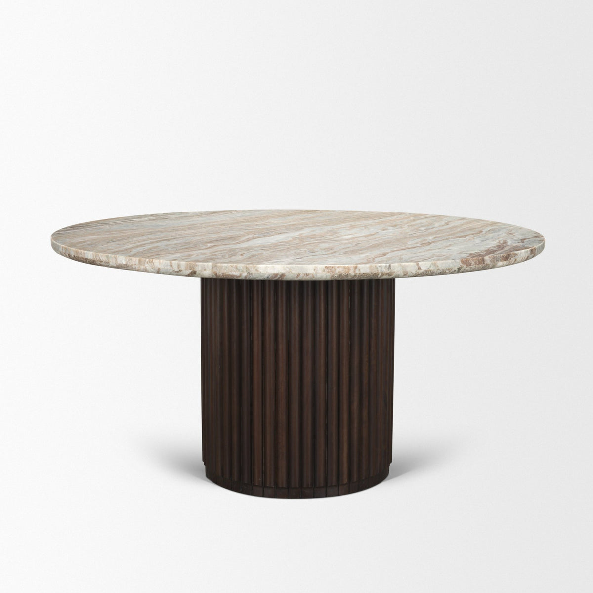 Marbrello Pink/Brown 60" Round Dining Table - Ornate Home