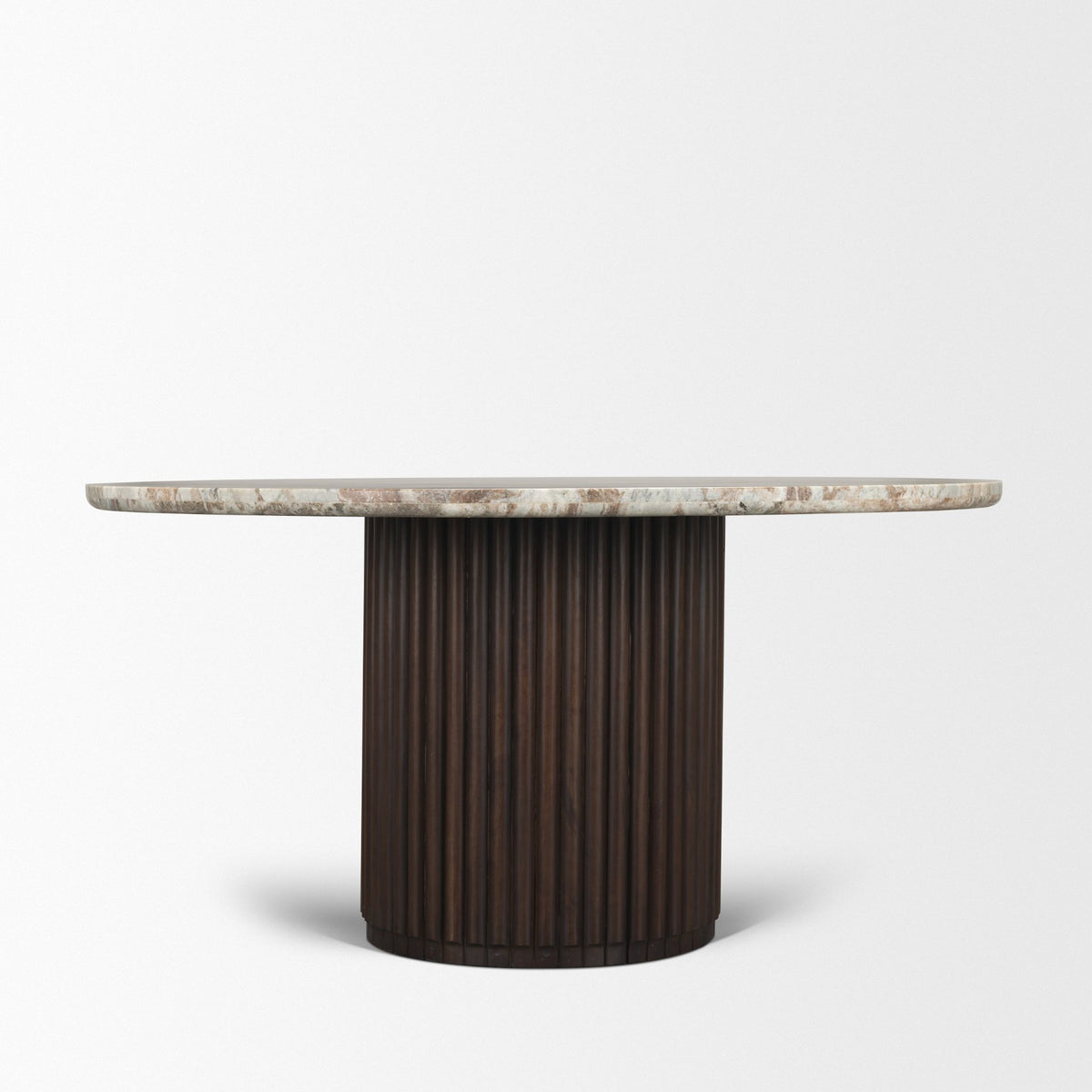 Marbrello Pink/Brown 60" Round Dining Table - Ornate Home