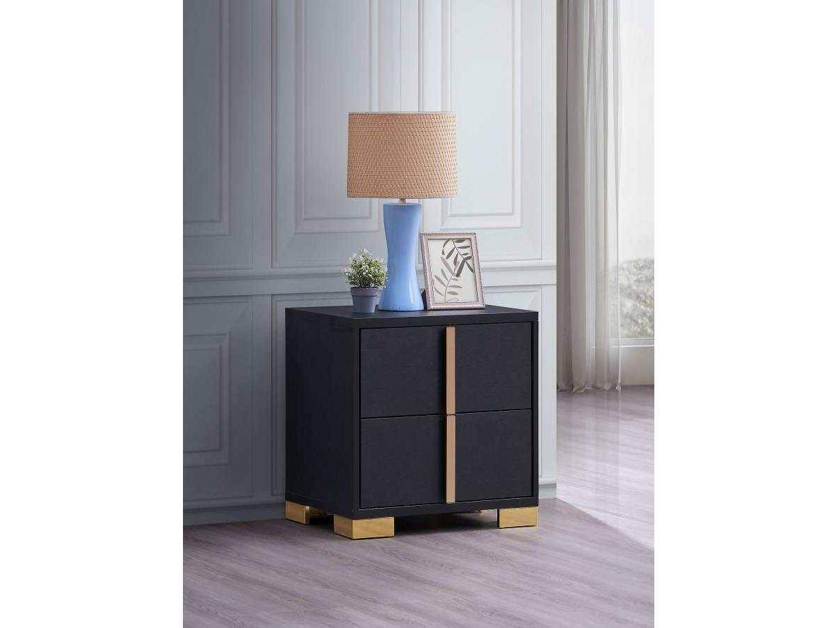 Marceline Black Nightstand - Ornate Home