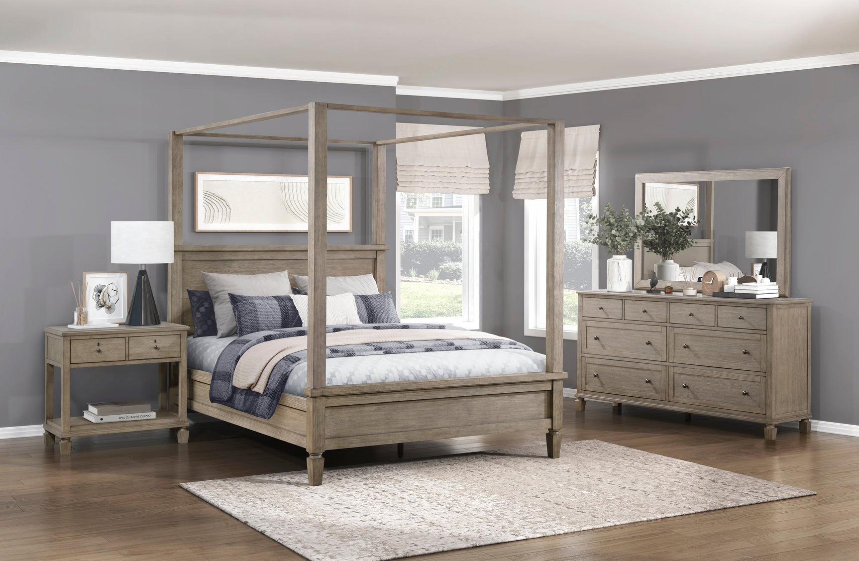 Marceline Gray Oak Nightstand - Ornate Home