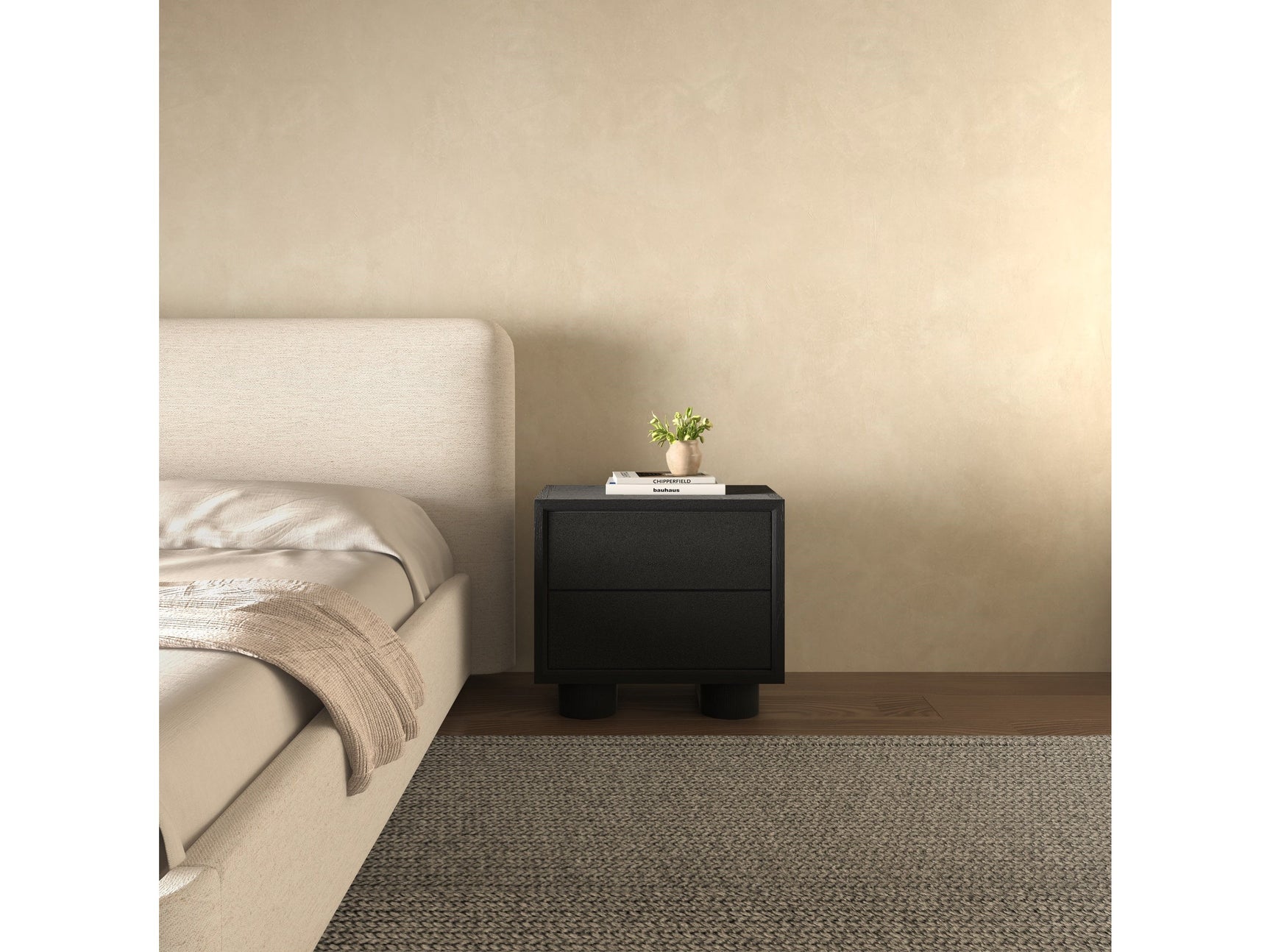 Marcelle Black Nightstand - Ornate Home