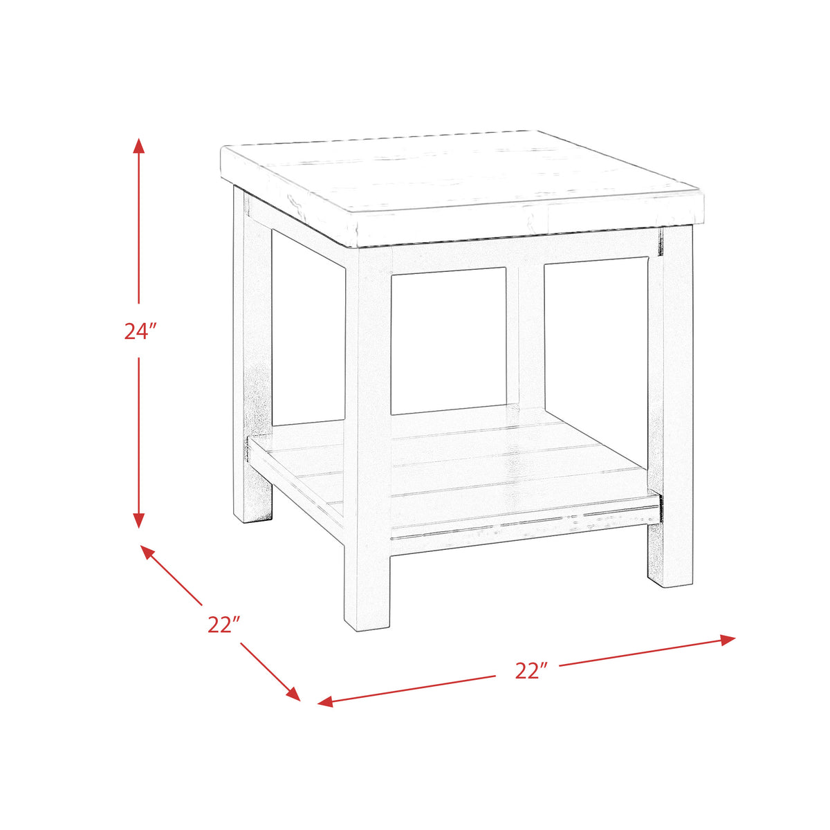 Marcello White End Table - Ornate Home