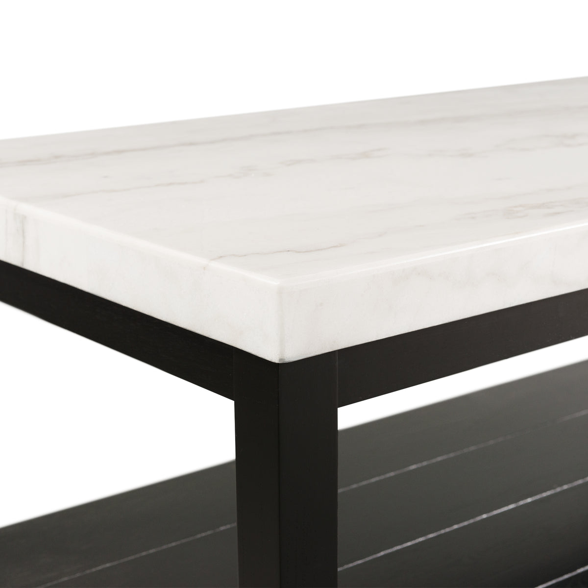 Marcello White Rectangular Coffee Table w/ Casters - Ornate Home