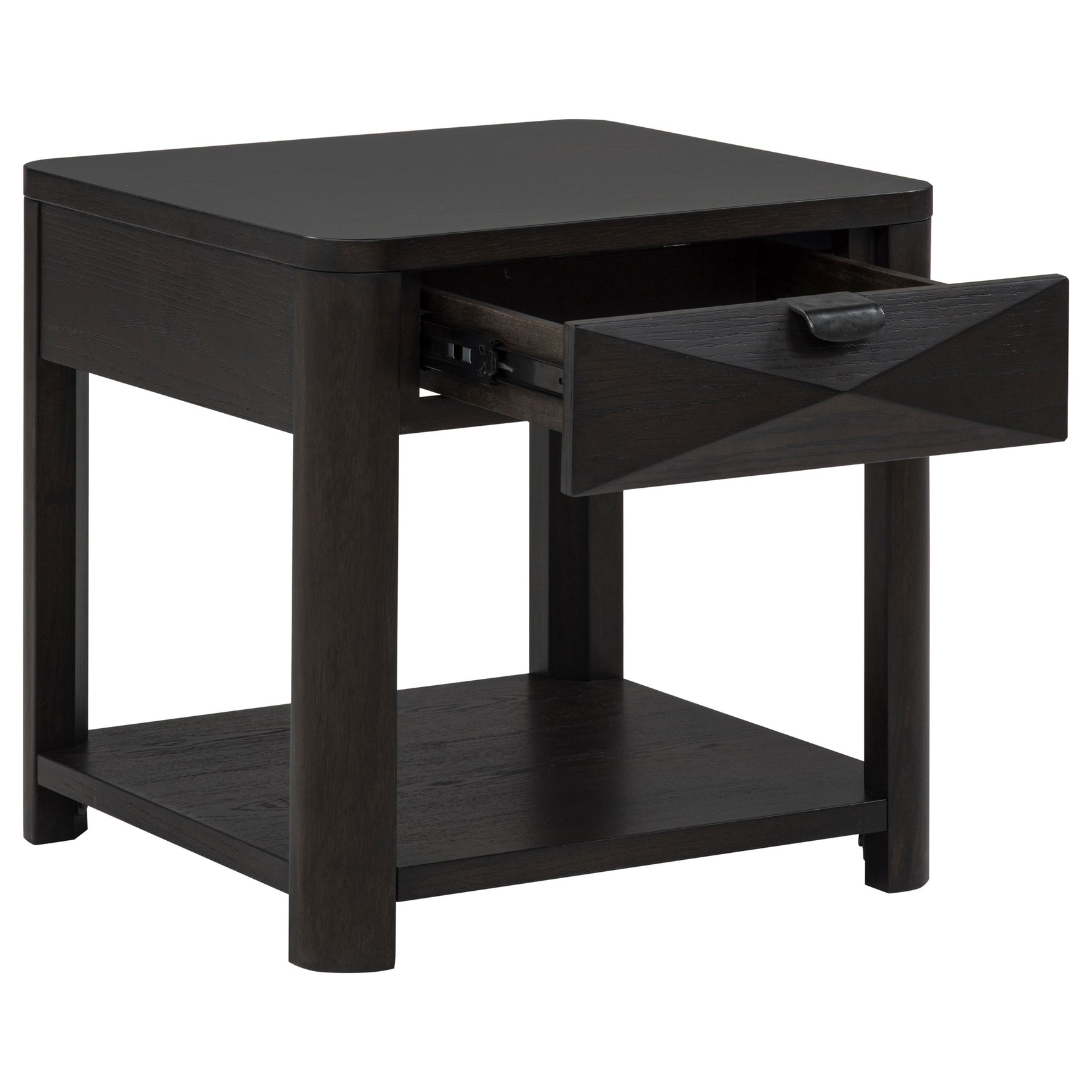 Marcelo Coffee Wood End Table with Drawer and Shelf - Ornate Home