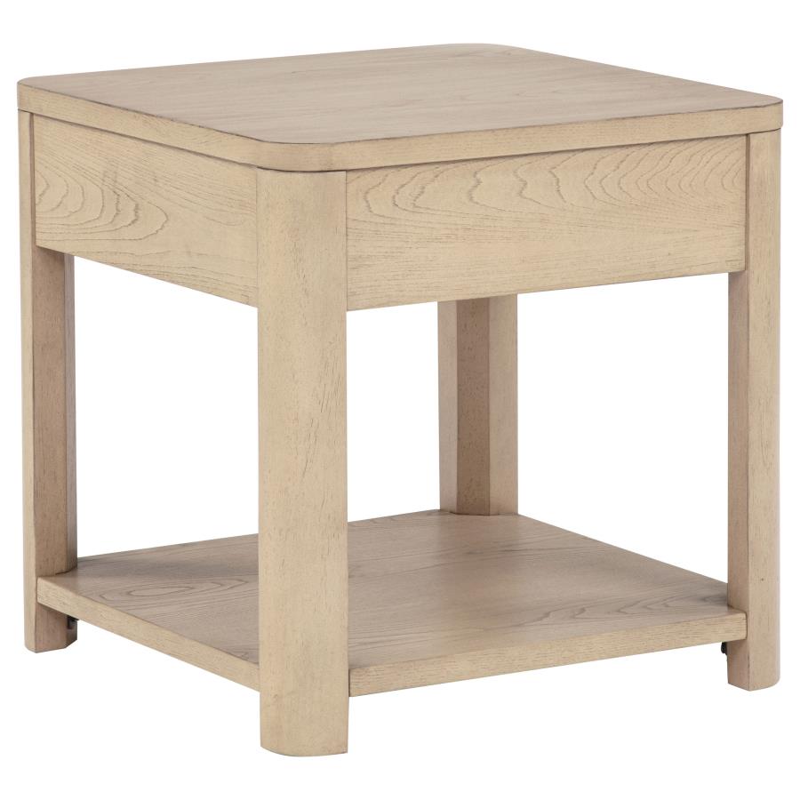 Marcelo Light Elm 2-piece Coffee Table Set with Storage - Ornate Home