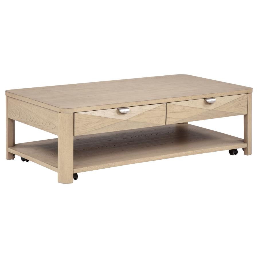 Marcelo Light Elm 2-piece Coffee Table Set with Storage - Ornate Home