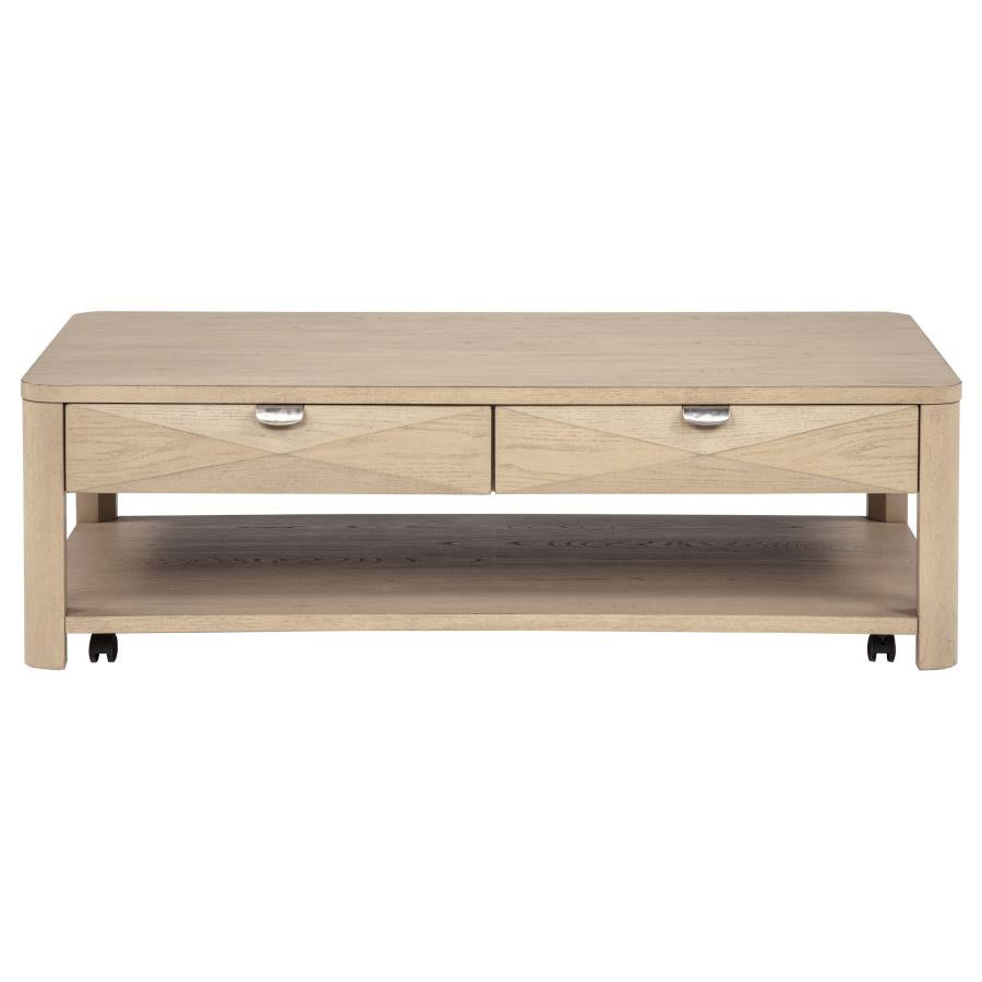 Marcelo Light Elm 2-piece Coffee Table Set with Storage - Ornate Home
