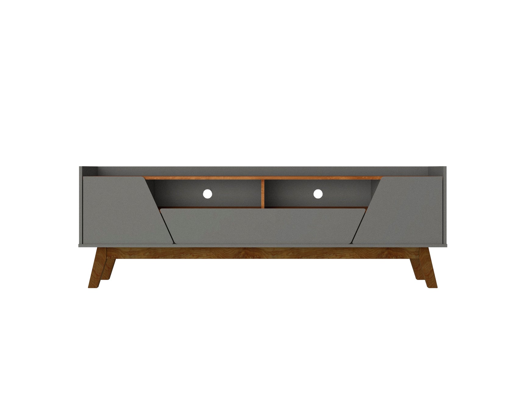 Marcus 70.86 TV Stand in Grey and Nature - Ornate Home