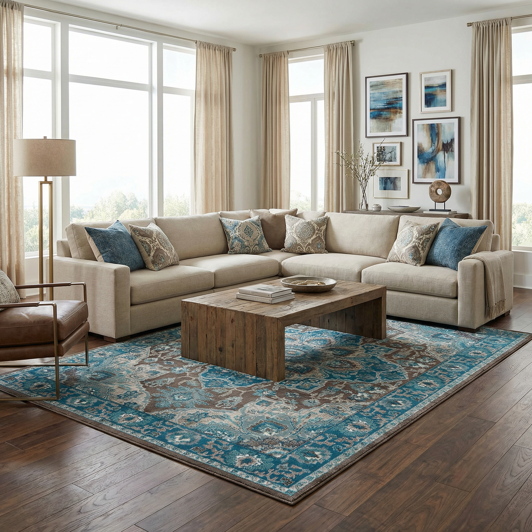 Mardin Turquoise Area Rug - Clearance - Ornate Home