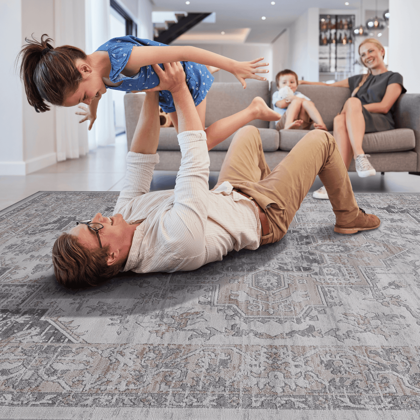 Marfi Non-Shedding Indoor Area Rug 5' x 7' - Ornate Home