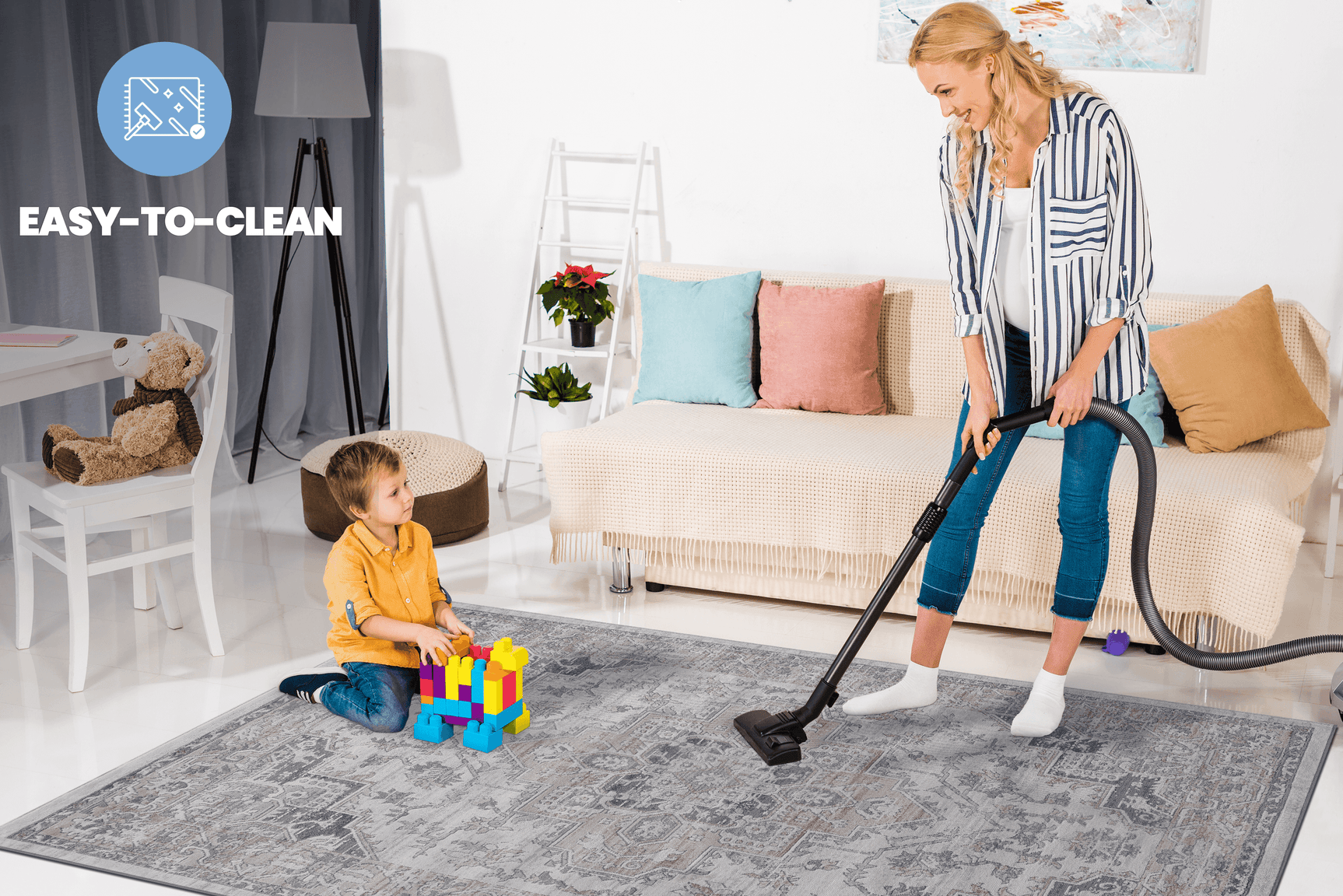 Marfi Non-Shedding Indoor Area Rug 5' x 7' - Ornate Home