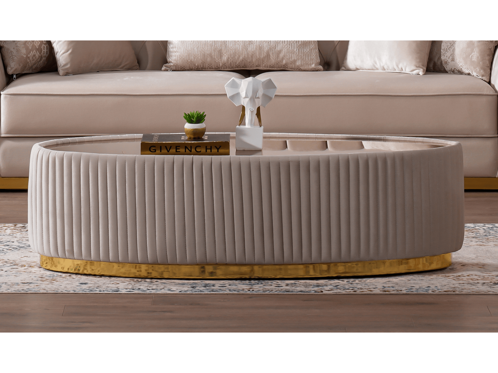 Margo Cream Ottoman - Ornate Home