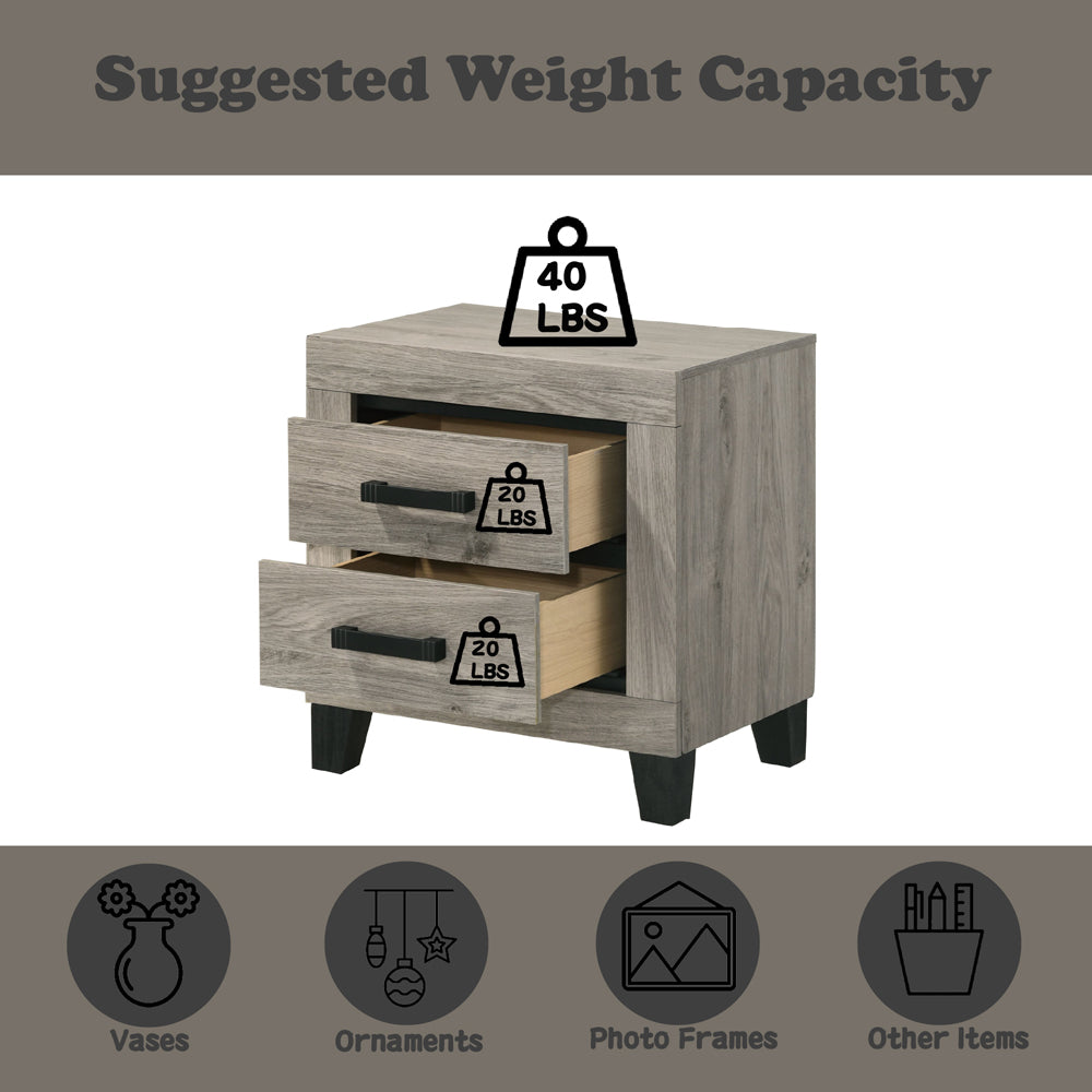 Mari Light Gray Nightstand - Ornate Home