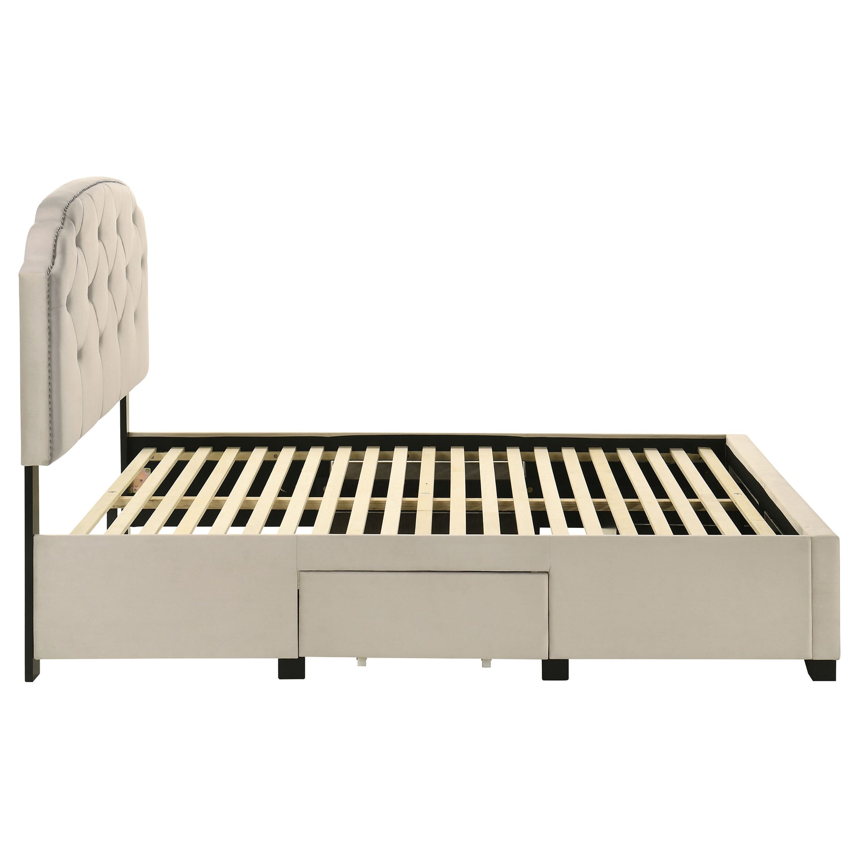 Marianna Cream 4-drawer Upholstered Full Storage Bed - Ornate Home