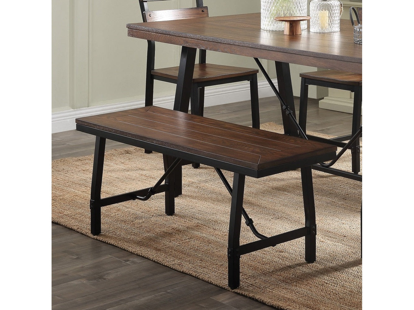 Mariatu Oak & Black Bench - Ornate Home