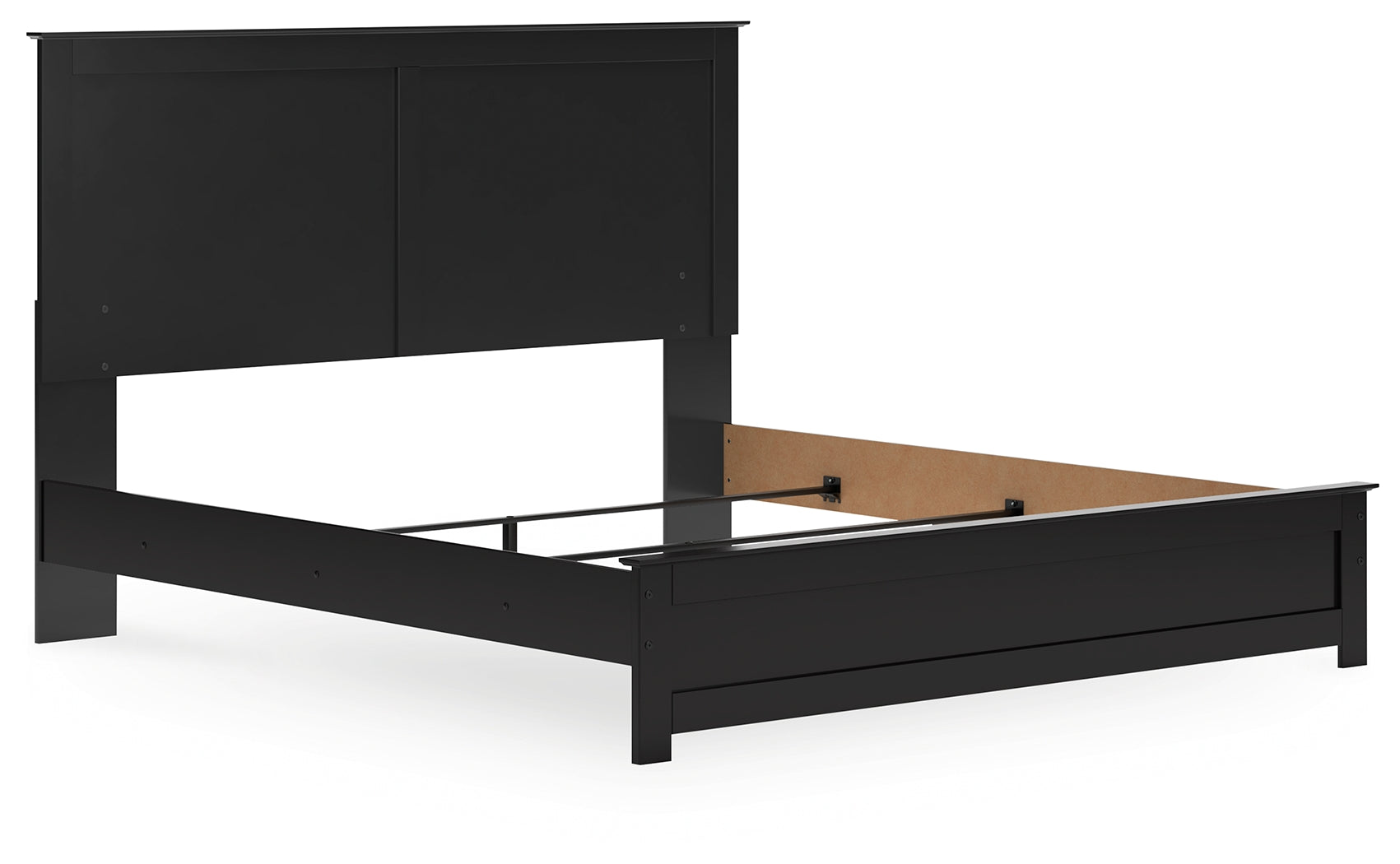 Maribel Black King Panel Bed, Dresser, Mirror, Chest and Nightstand - Ornate Home