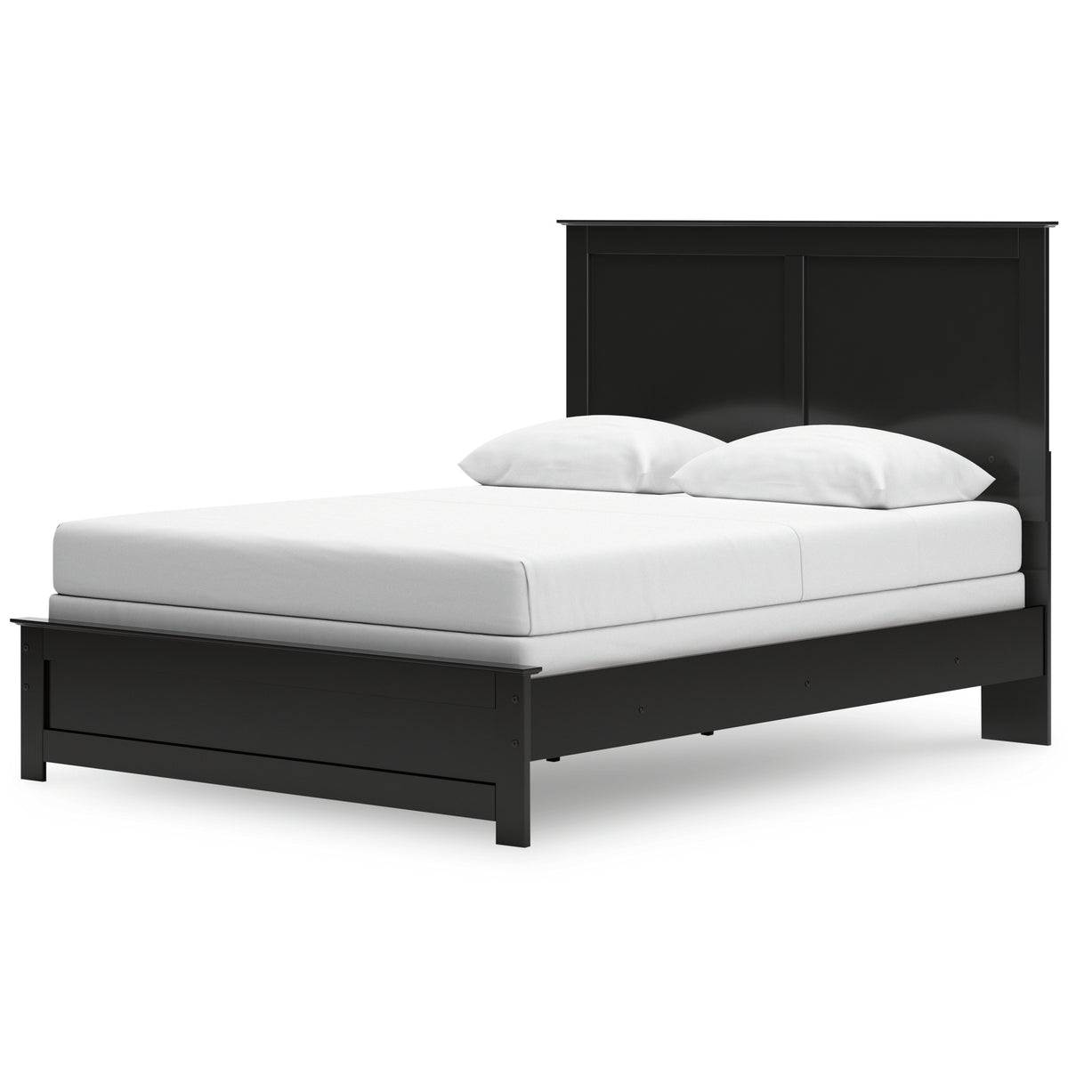 Maribel Black Queen Panel Bed, Chest and Nightstand - Ornate Home