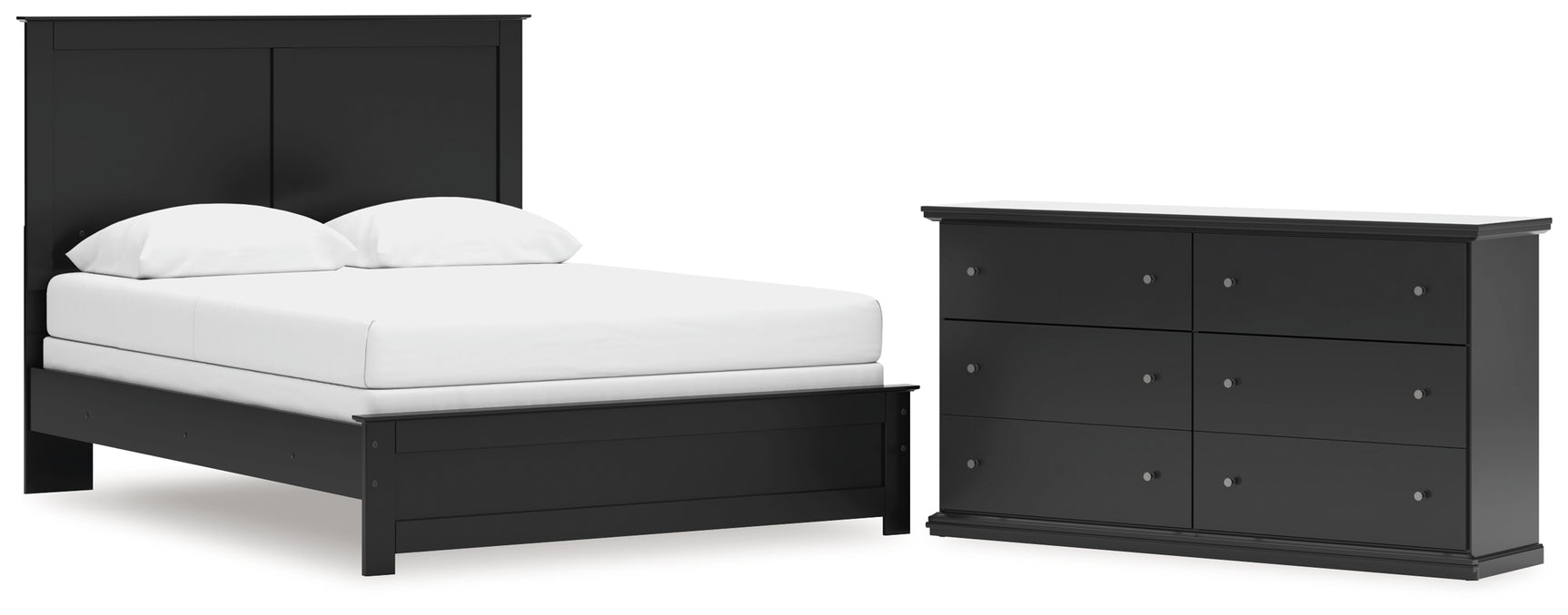 Maribel Black Queen Panel Bed and Dresser (Online Special Price) - Ornate Home