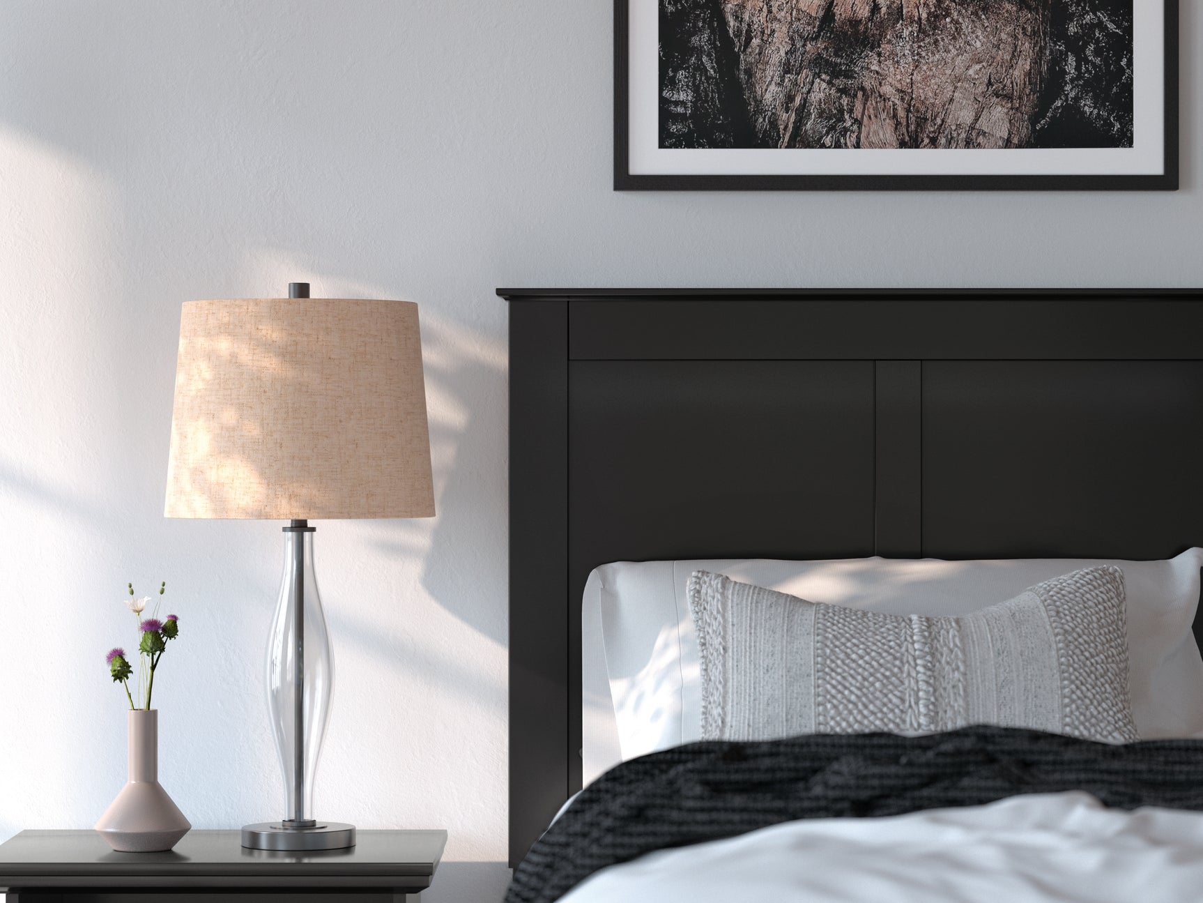 Maribel Black Twin Panel Bed, Dresser, Mirror, Chest and Nightstand - Ornate Home