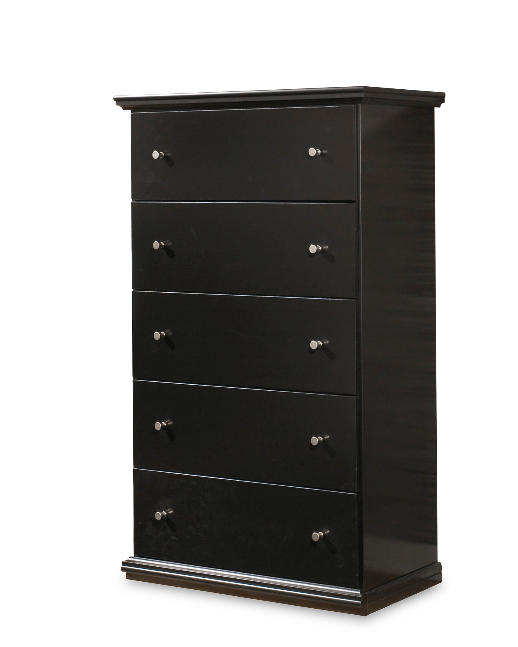 Maribel Black Twin Panel Bed, Dresser, Mirror, Chest and Nightstand - Ornate Home