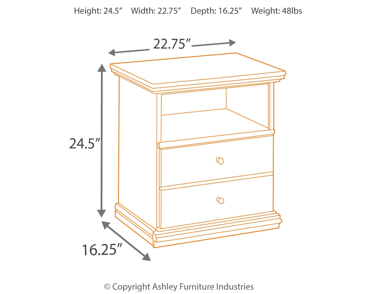 Maribel One Drawer Nightstand (Online Special Price) - Ornate Home