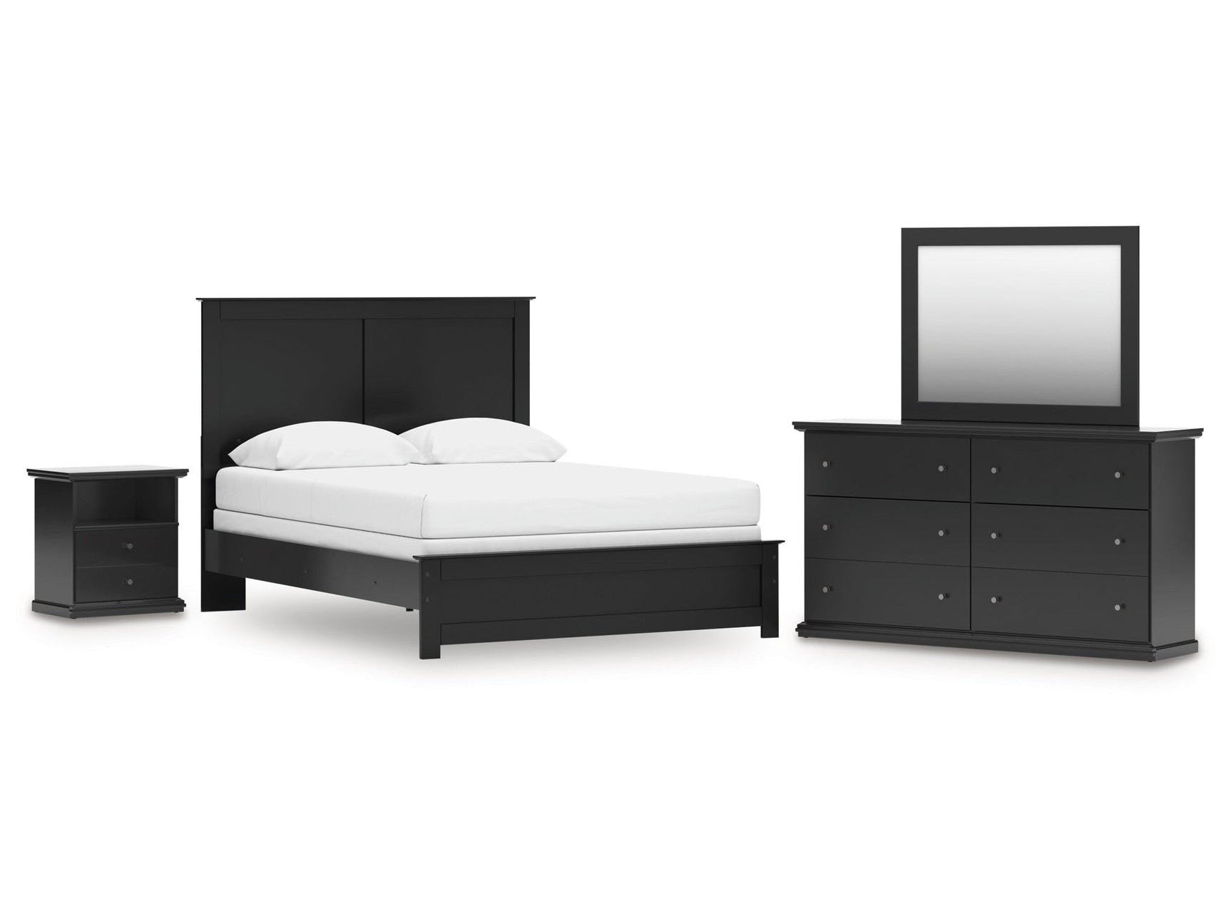 Maribel Queen Panel Bed with Dresser, Mirror and Nightstand (Online Special Price) - Ornate Home