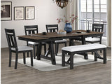 Maribelle Wheat Charcoal Bench - Ornate Home