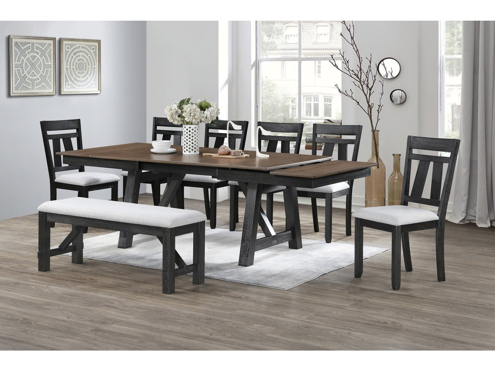 Maribelle Wheat/Charcoal Dining Set - Ornate Home