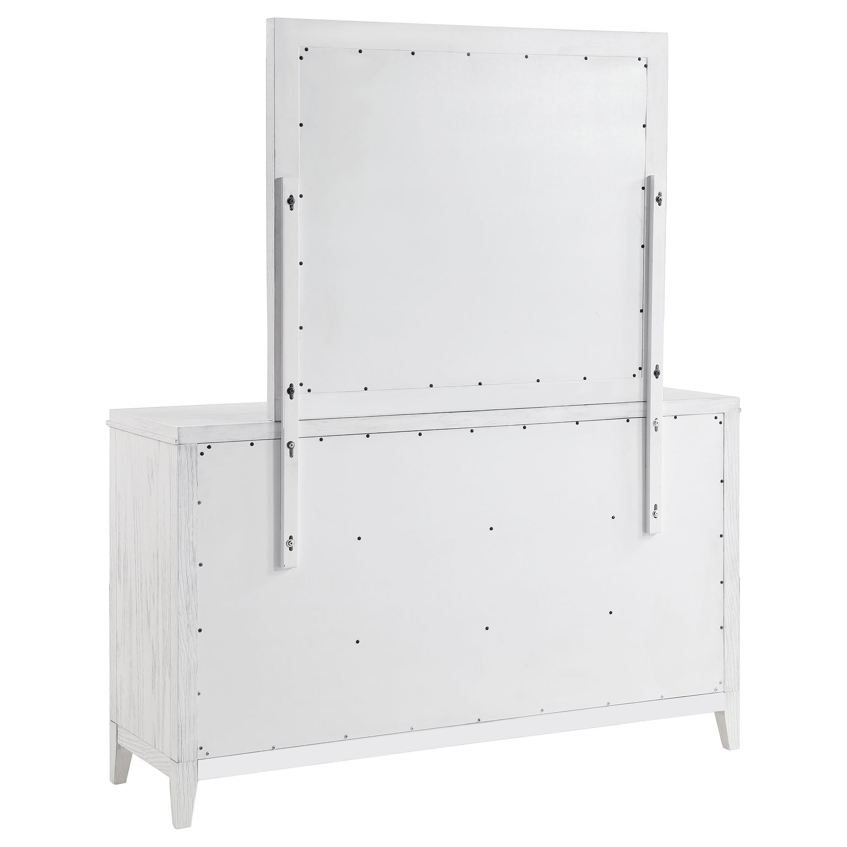 Marielle Distressed White Dresser and Mirror - Ornate Home