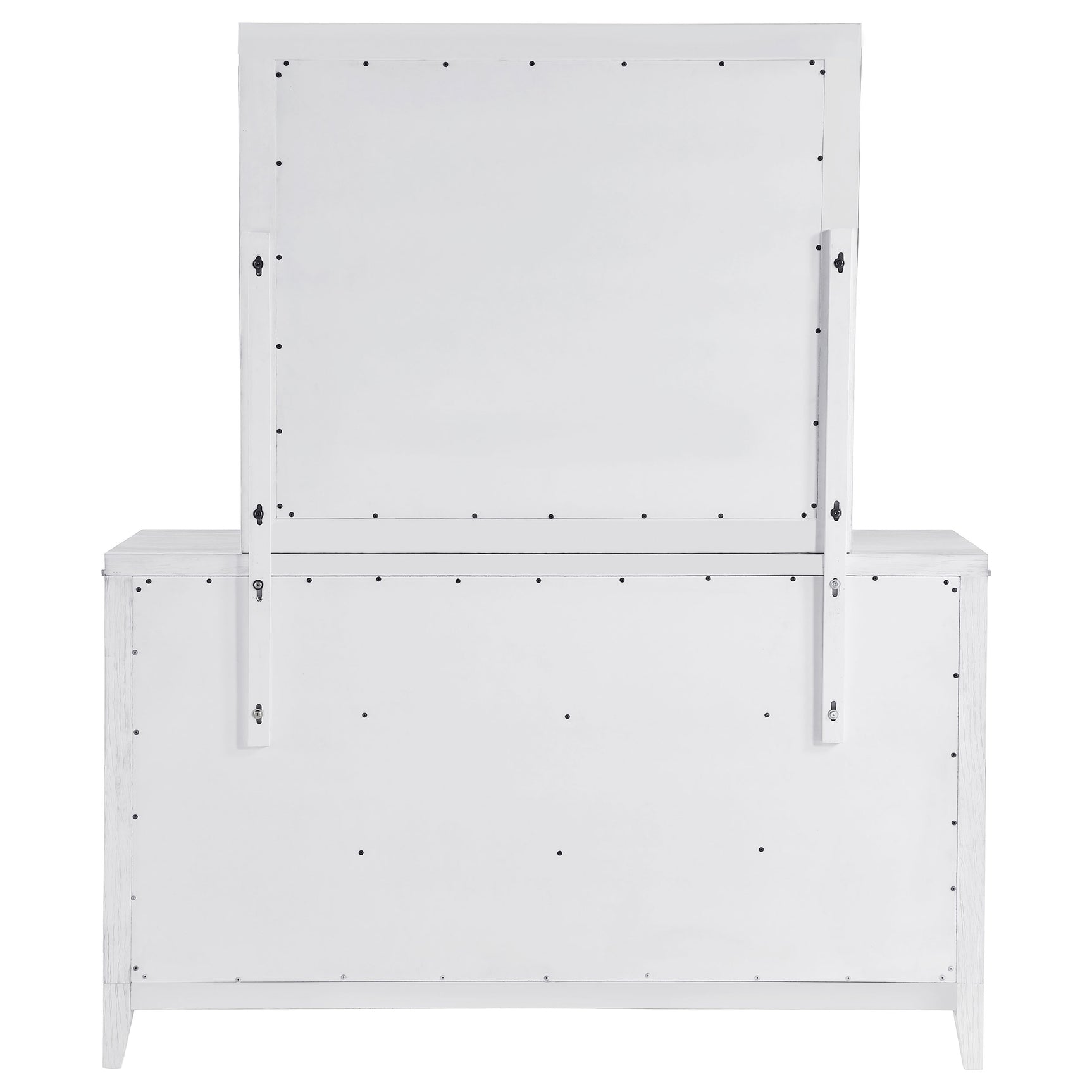 Marielle Distressed White Dresser and Mirror - Ornate Home