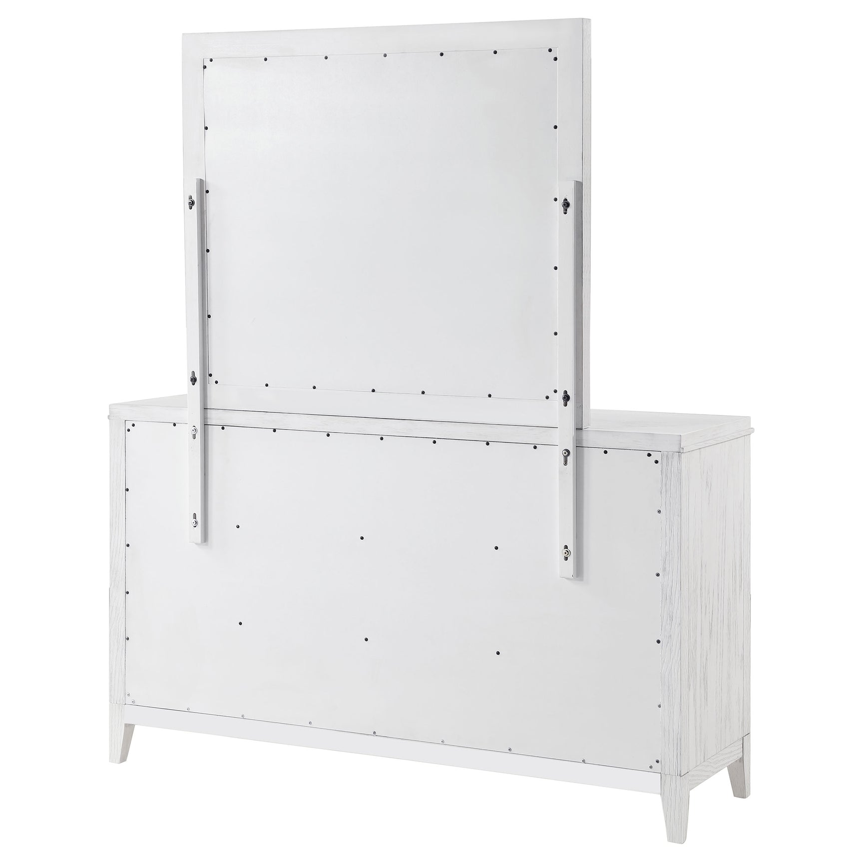 Marielle Distressed White Dresser and Mirror - Ornate Home